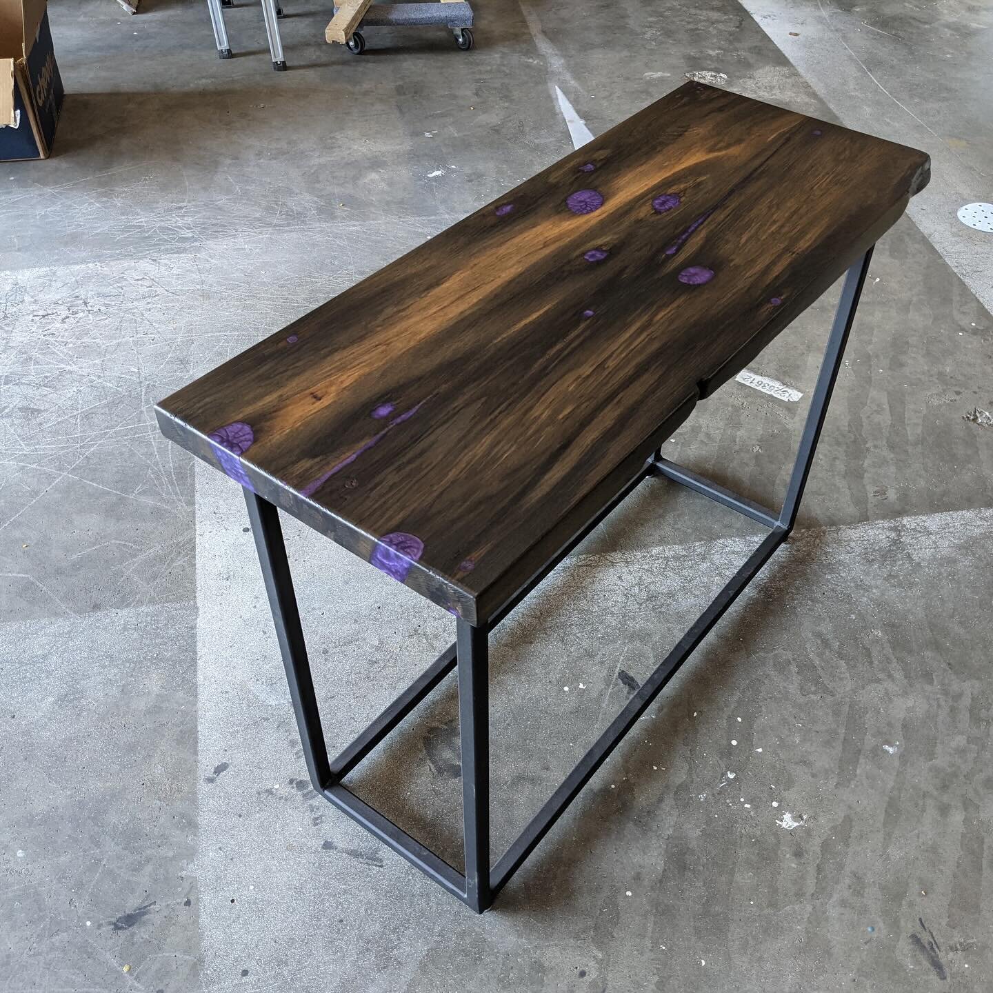 Throw back to a simple side table we made with the wood from a shipwreck on Lake Michigan in the early 1900s. The cold waters of the lake preserved these white oak boards very well and created this beautiful mineral staining throughout the wood. The 