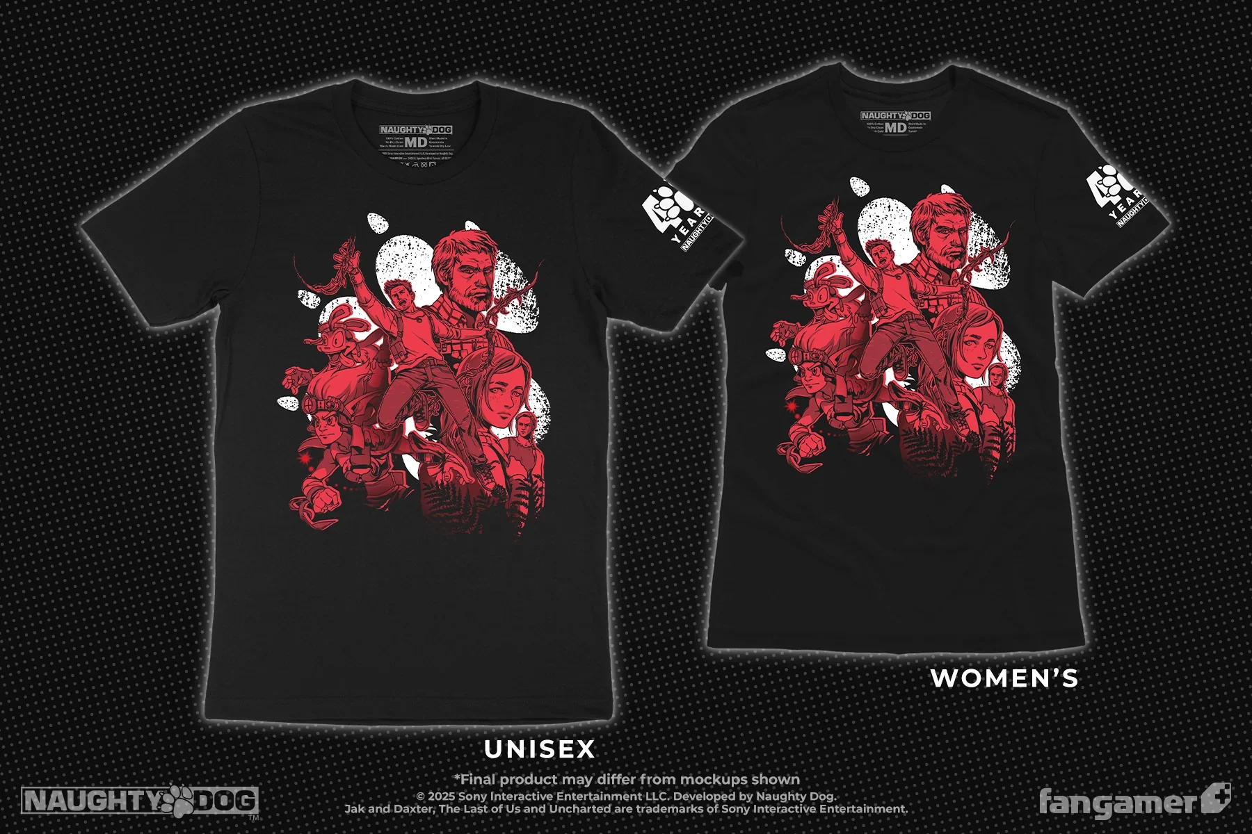 Naughty Dog 40 Years t-shirt 