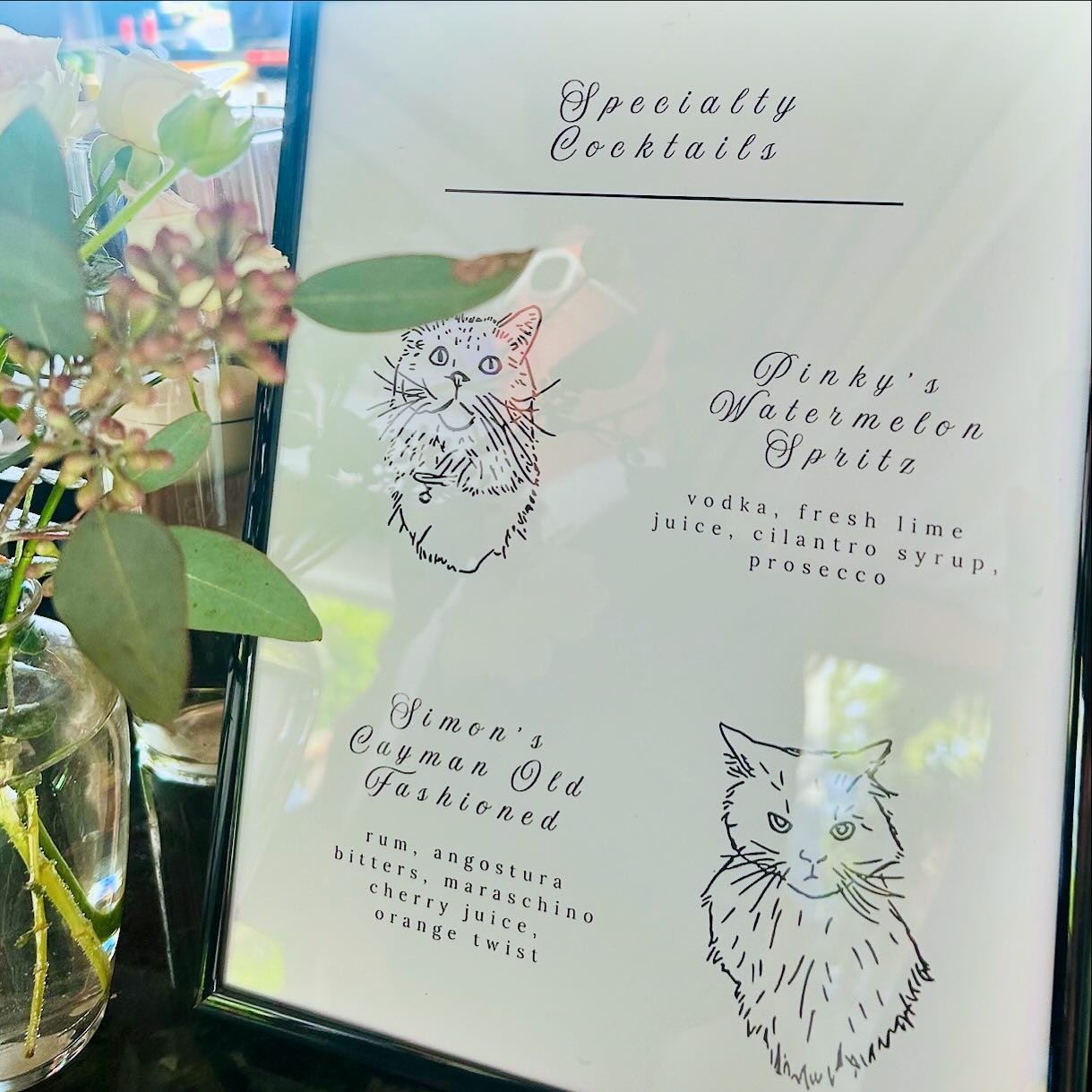 Happy Caturday! How extra special to see my drawings last weekend when a couple of cool cats &amp; kittens got meowied 🤍 🐈 💒🏝️🌺