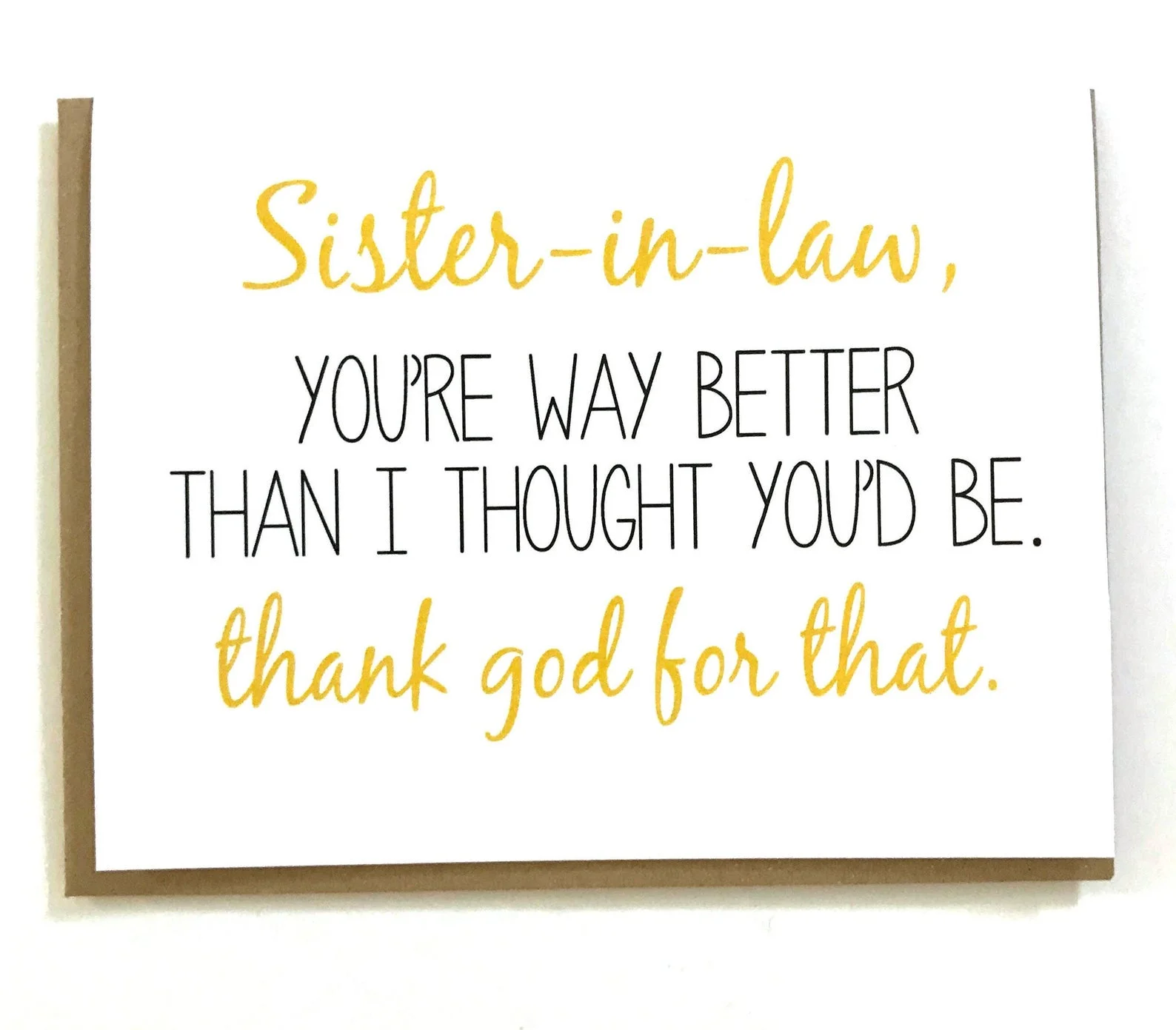 Card for Sister-in-Law - Wedding Thank You Card - Siblings Day