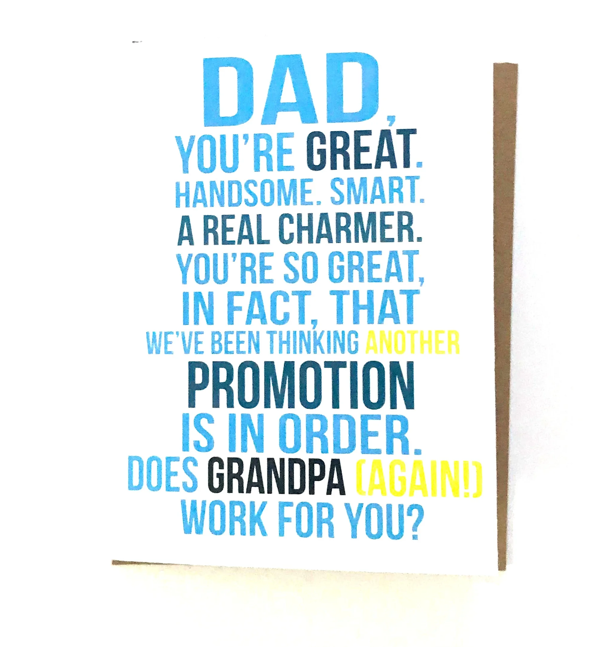 Grandpa Again Card - Pregnancy Reveal Card
