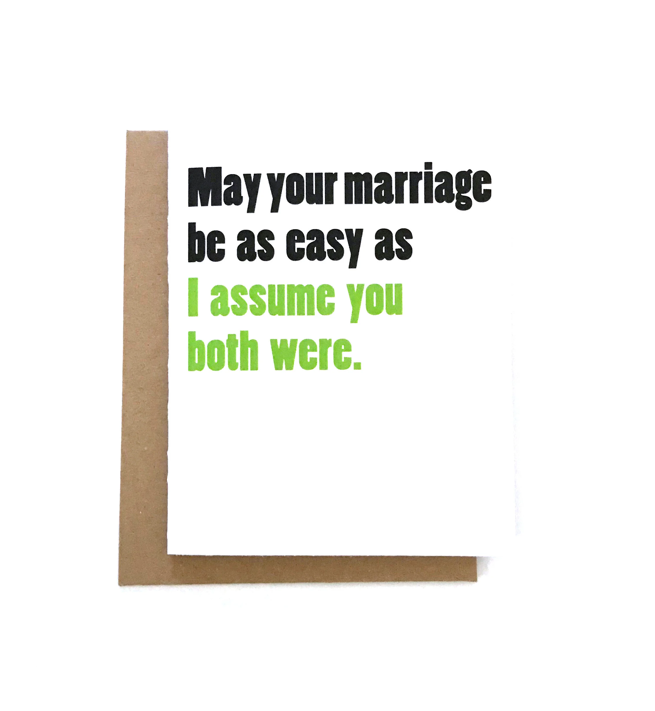 May Your Marriage Be Easy proverb card