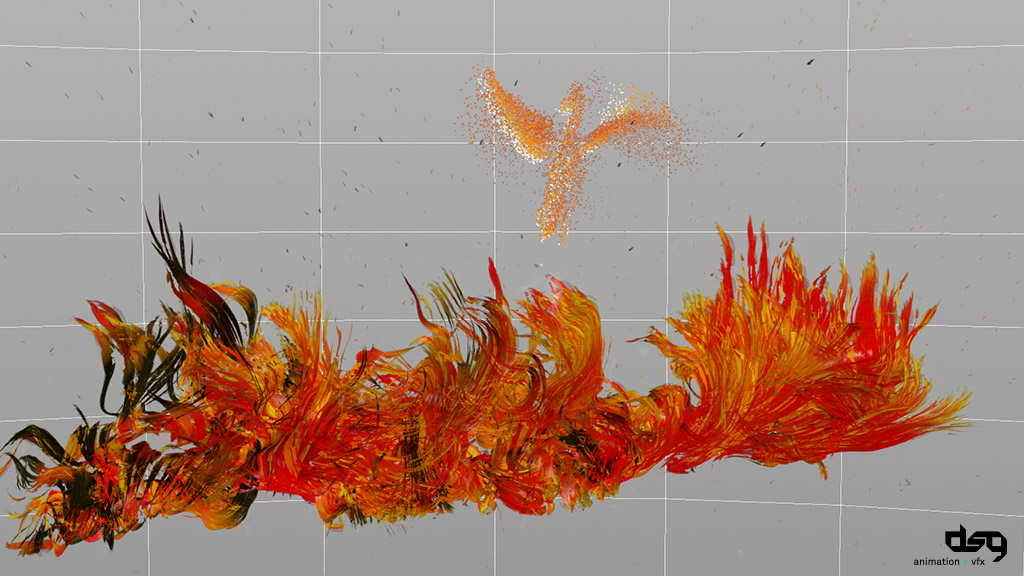 fire simulation to textured geometry