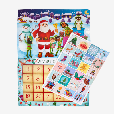 Upbounders® Children's Advent Sticker Calendar (Light-skinned Santa) / $14.99