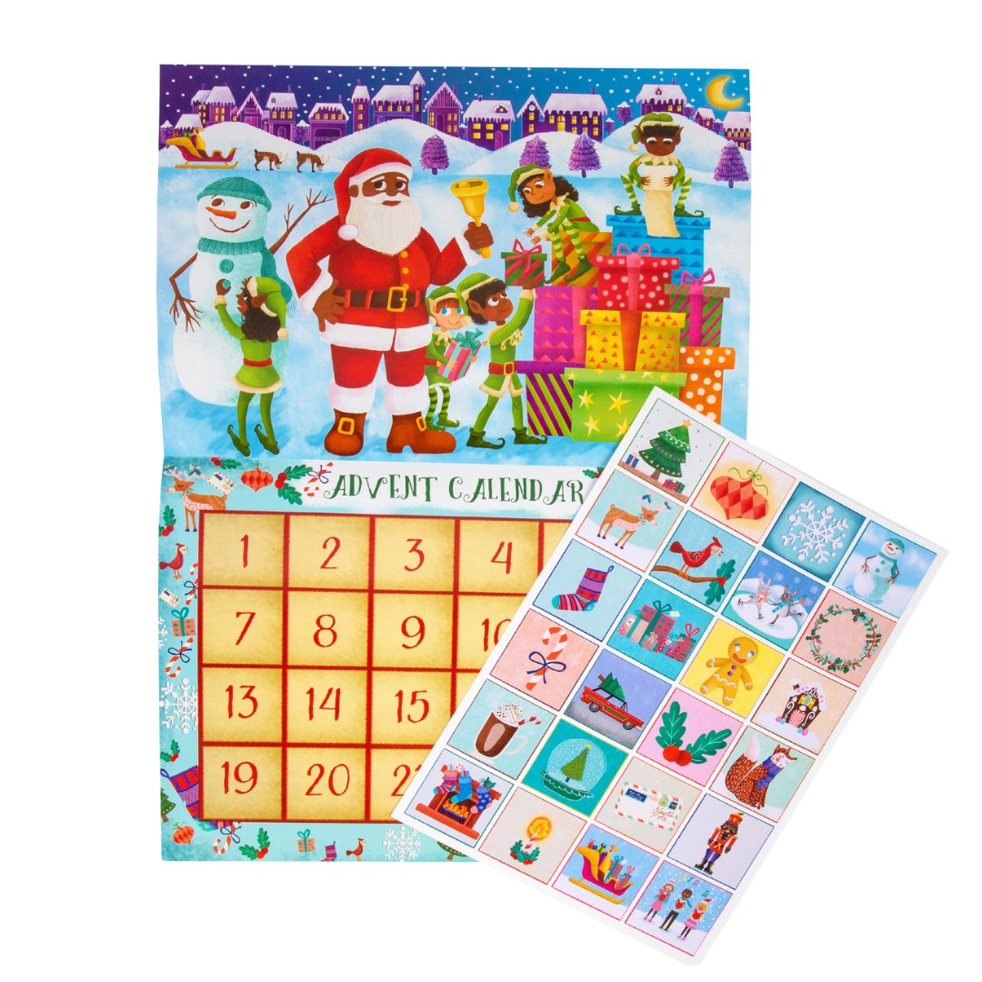 Upbounders® Children's Advent Sticker Calendar (Black/Brown Santa) / $14.99
