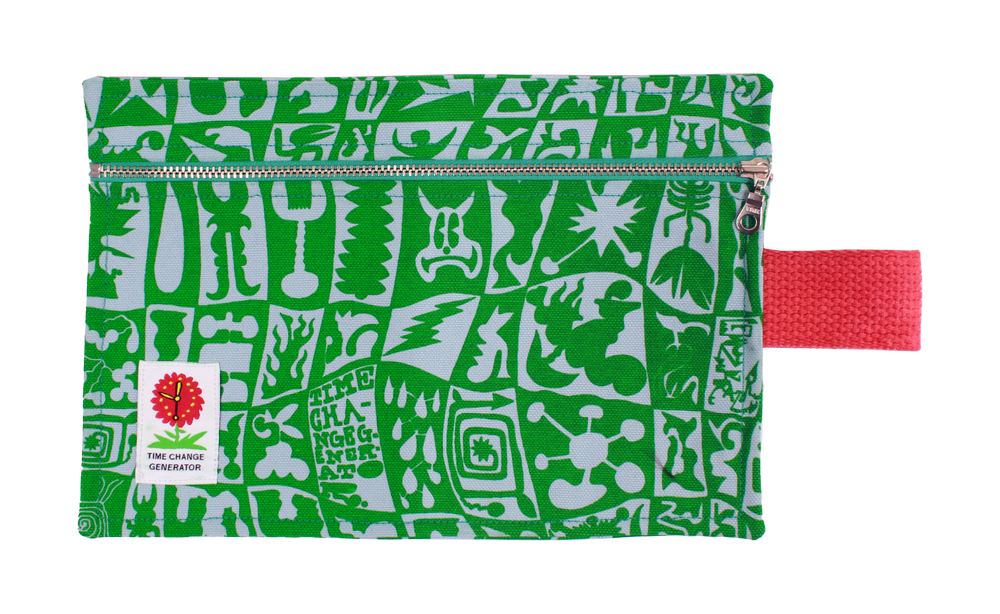 Variables Zipper Pouch: Green + Blue — Time Change Generator