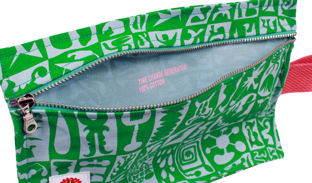 Variables Zipper Pouch: Green + Blue — Time Change Generator