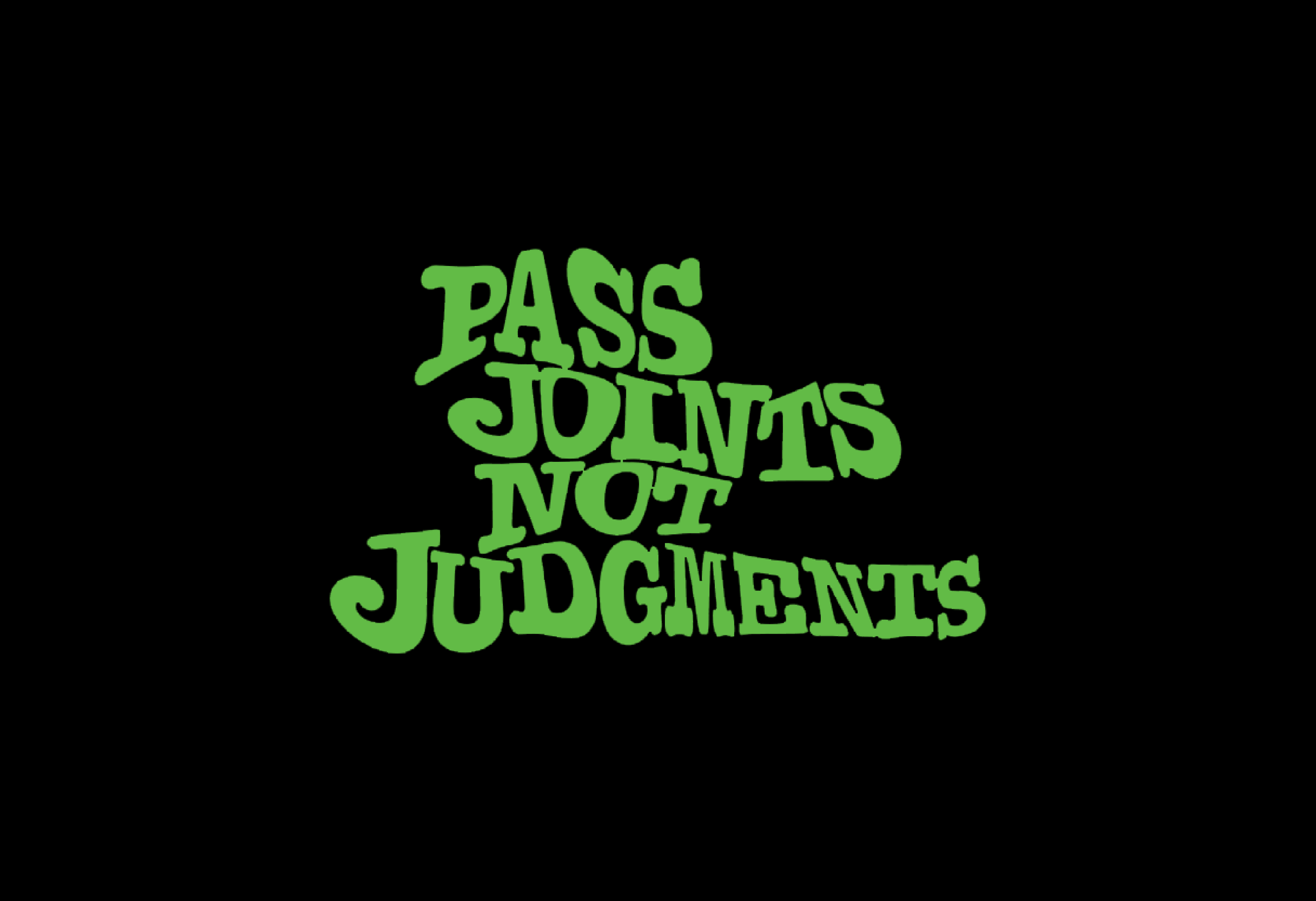 Green word cloud with the words 'Judgments', 'Pass', and 'Not' arranged in a spiral on a black background.
