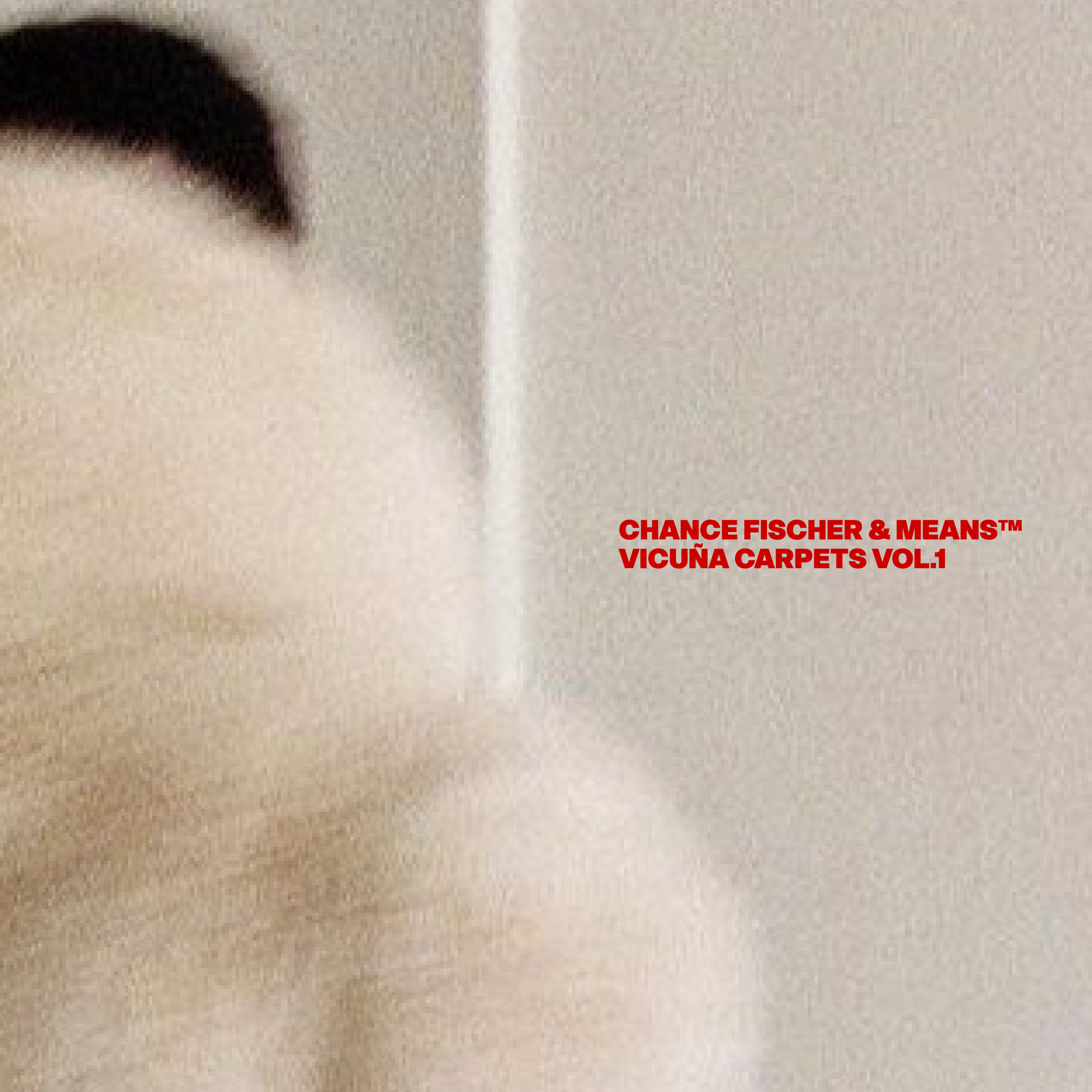 Close-up of a woman with a neutral expression. Red text overlay reads 'CHANCE FISCHER & MEANS™ VICUNA CARPETS VOL.1'.