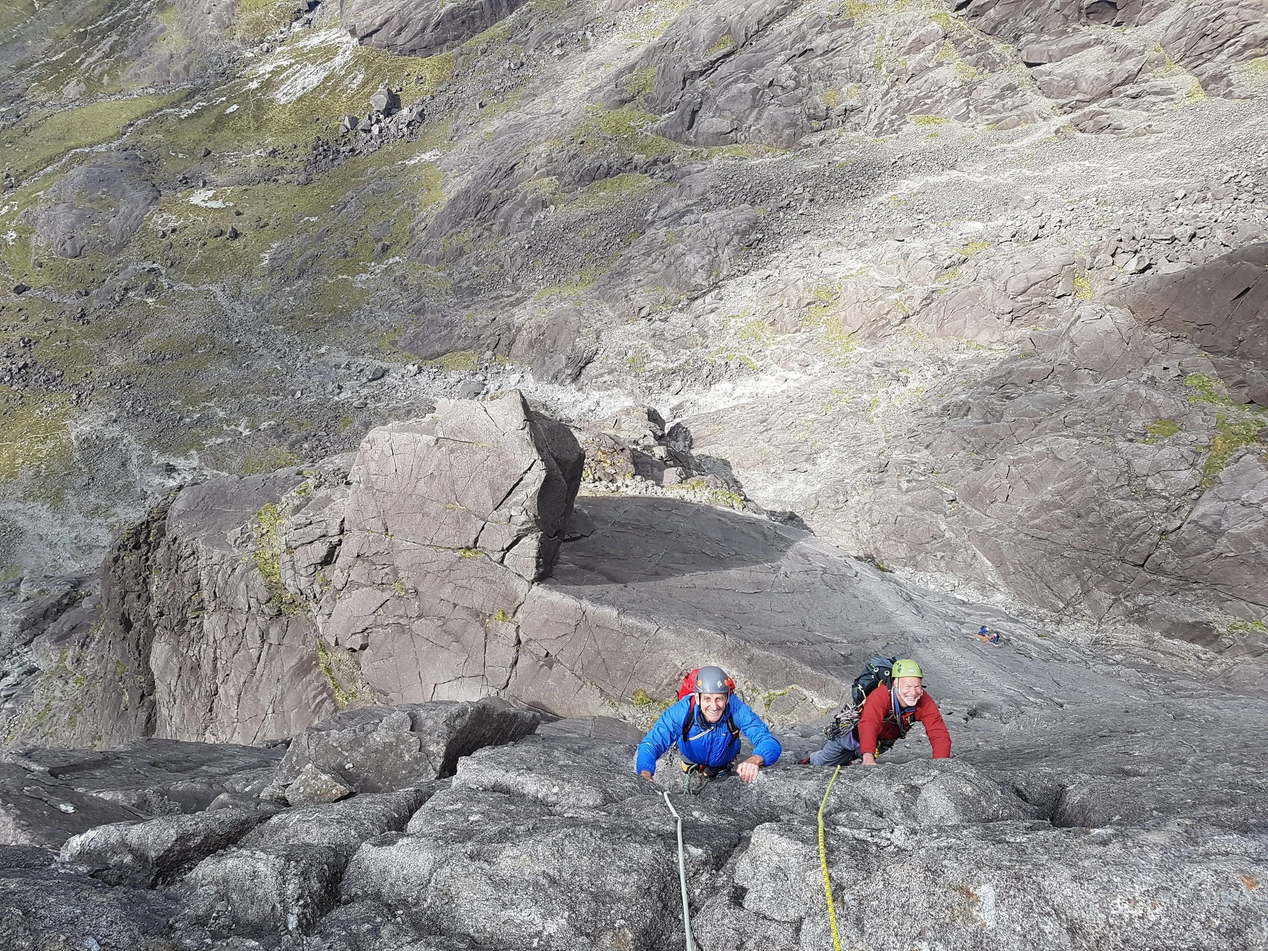 Sean & Roger climbing Integrity (VS) on the Isle of Skye