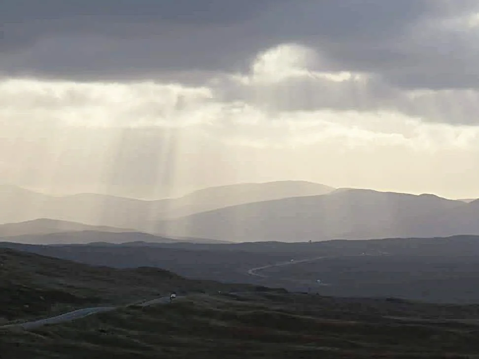 Rays of light on Rannoch Mor