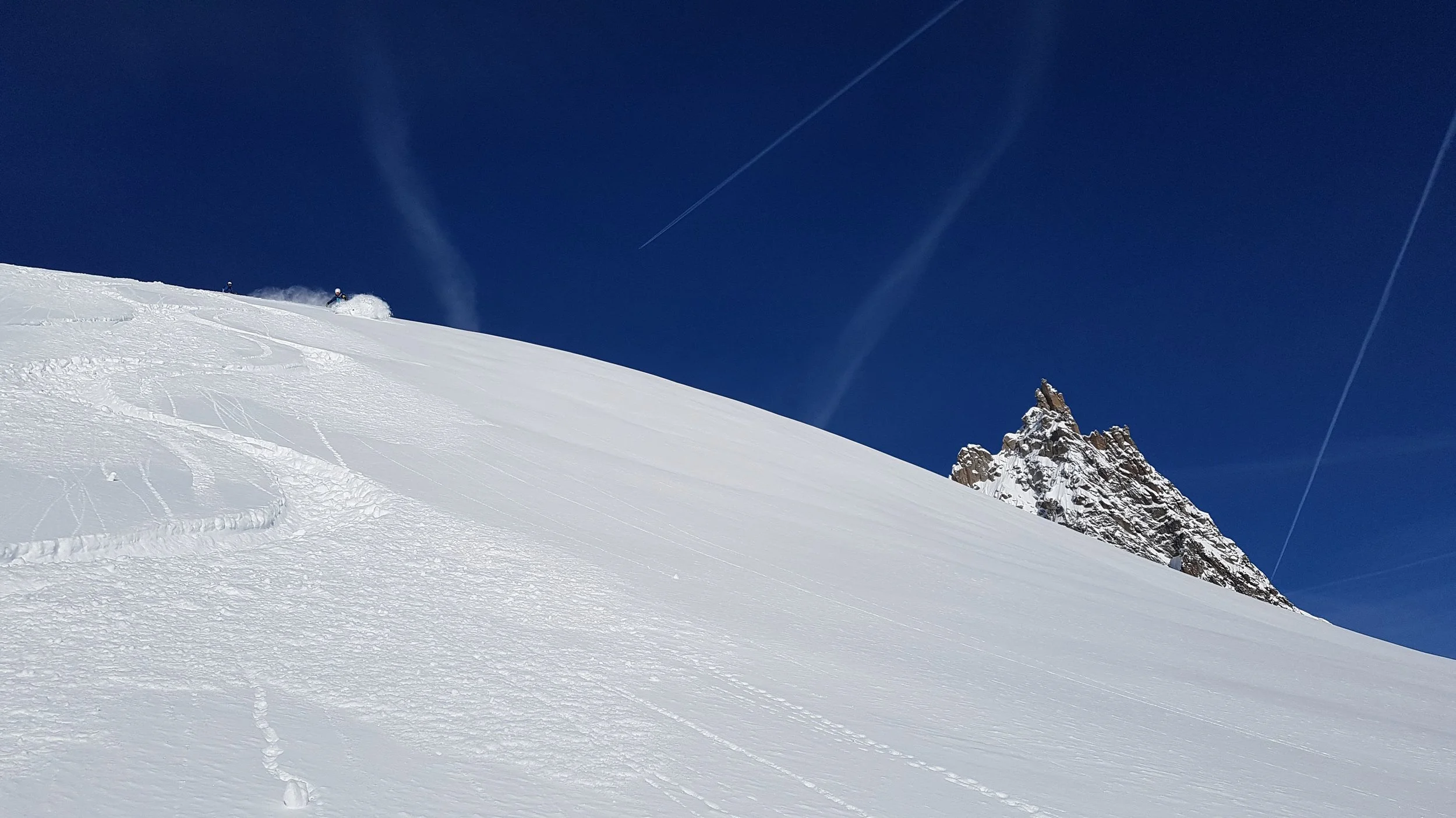 Fresh tracks on the Vallee Blanche last week
