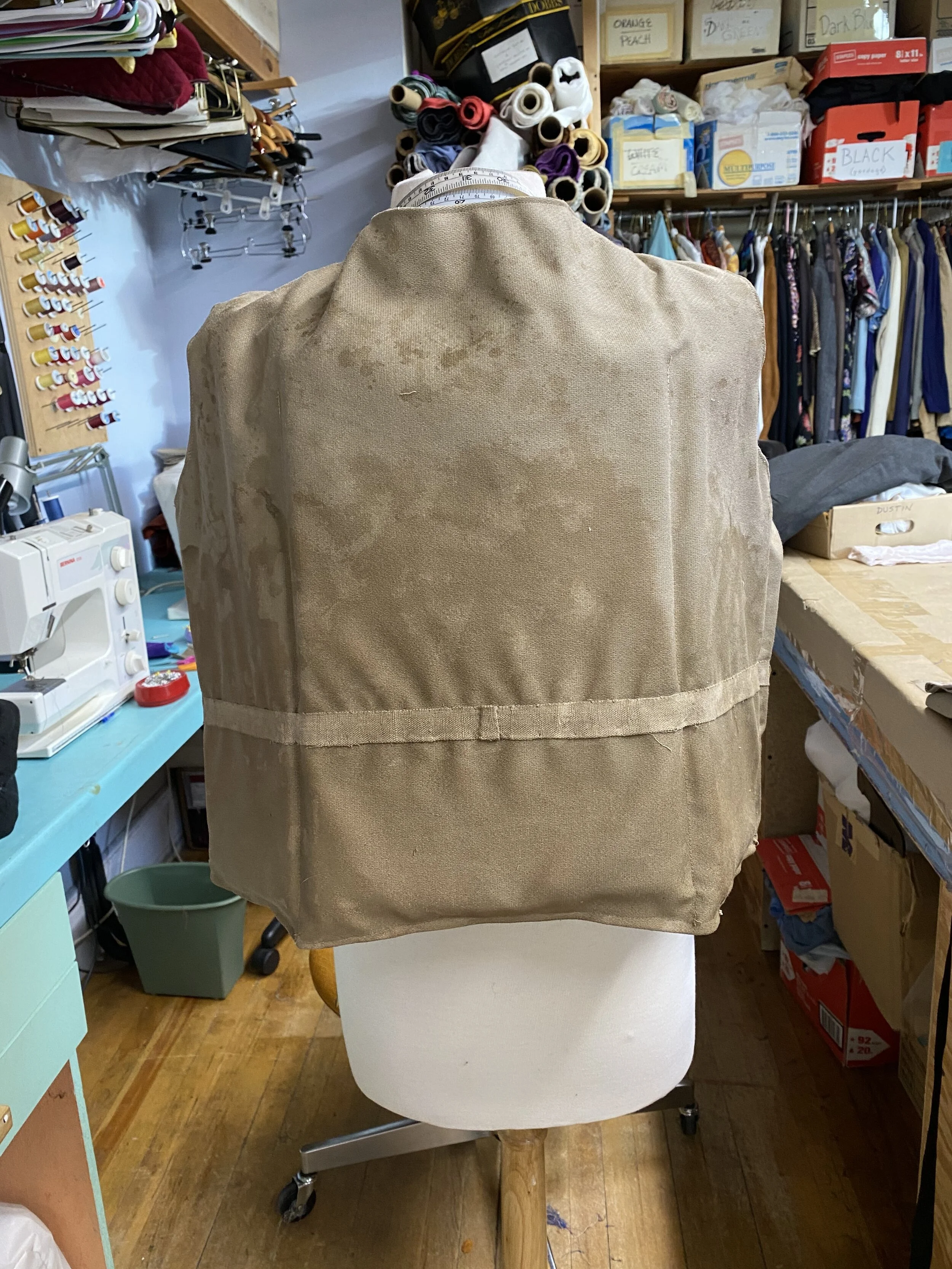 1930’s Life Vest (used as set dressing) constructed and stained with tea, ink, and dye for “Talley’s Folly” at Portland Stage Company; set design by Anita Stewart