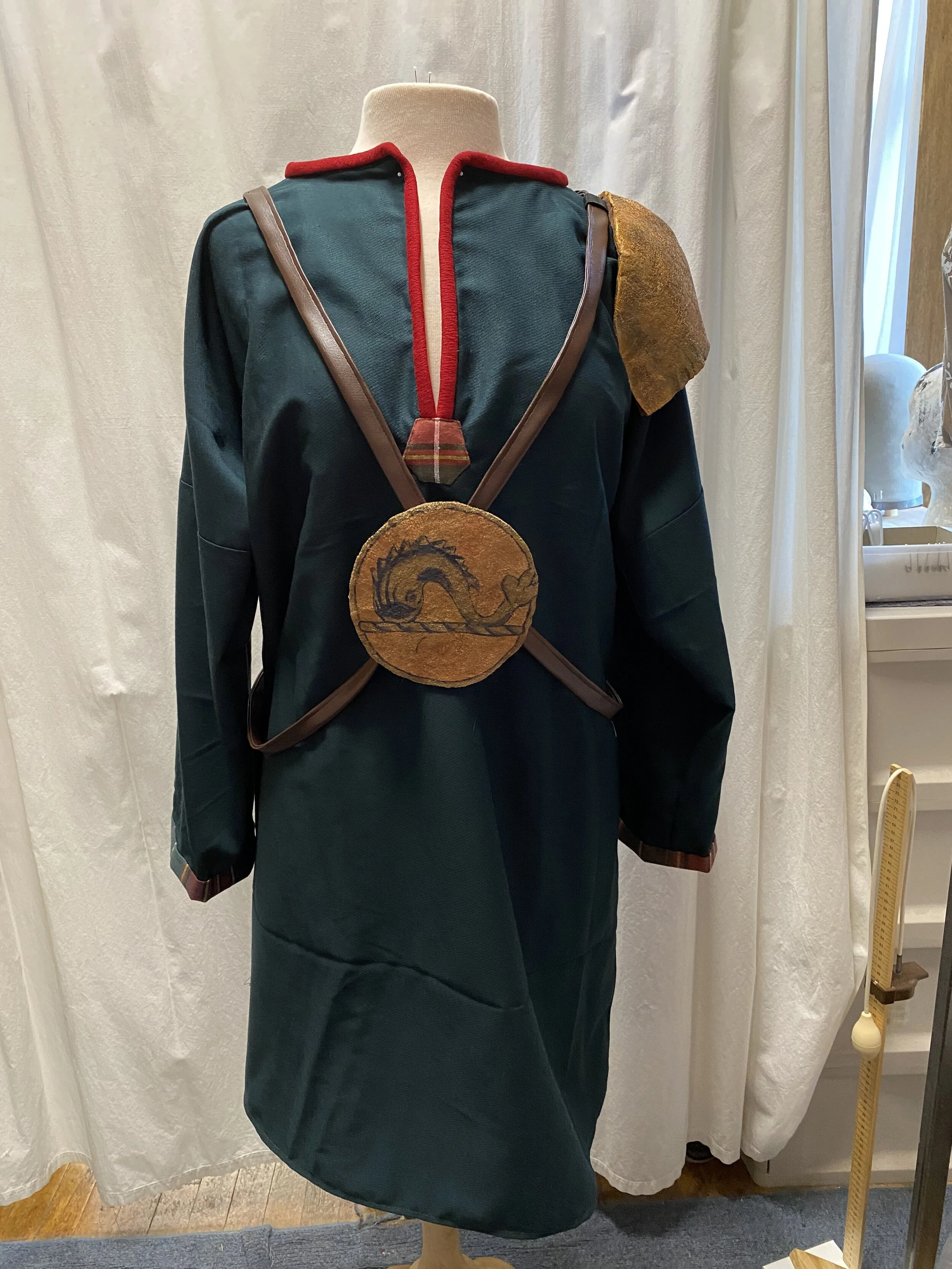 Armor and Medallion constructed with Fosshape, hand painted and finished for “Macbeth” at Portland Stage Company’s Theater for Kids