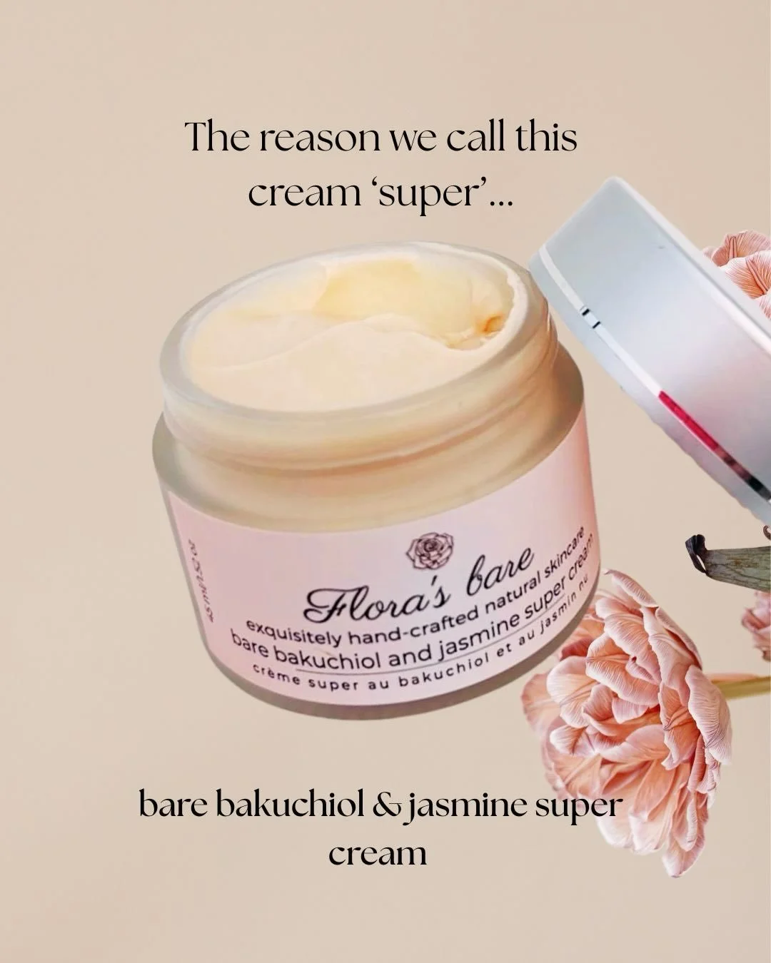 bare bakuchiol &amp; jasmine super cream&hellip;
no chemicals no fillers just natural ingredients and amazing results 💗

www.florasbare.com

#madeincanada #awardwinning