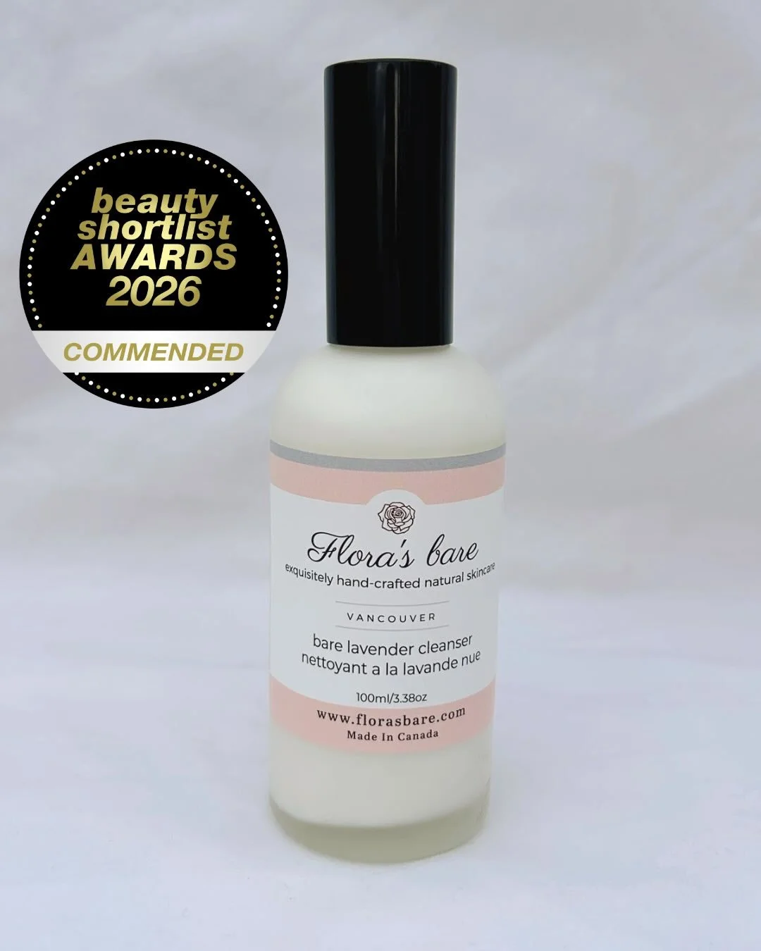 Bare Lavender Cleanser 💚
thank you Beauty Shortlist Awards for recognizing our pure, beautiful cleanser.

www.florasbare.com

#madeincanada#awardwinning #shortlistbeautyawards