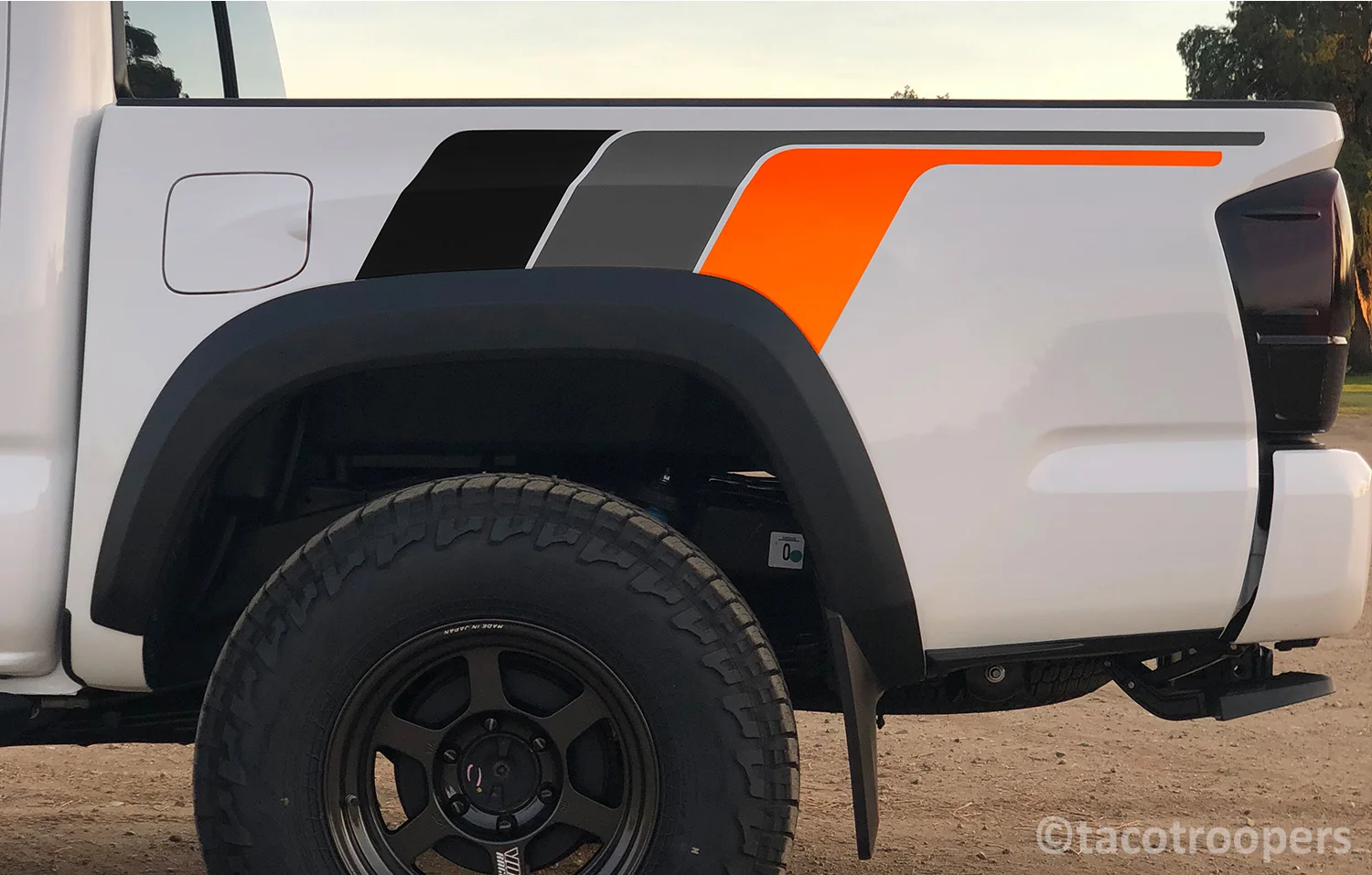 Super White theme - "B. T. F" side stripes (rear)