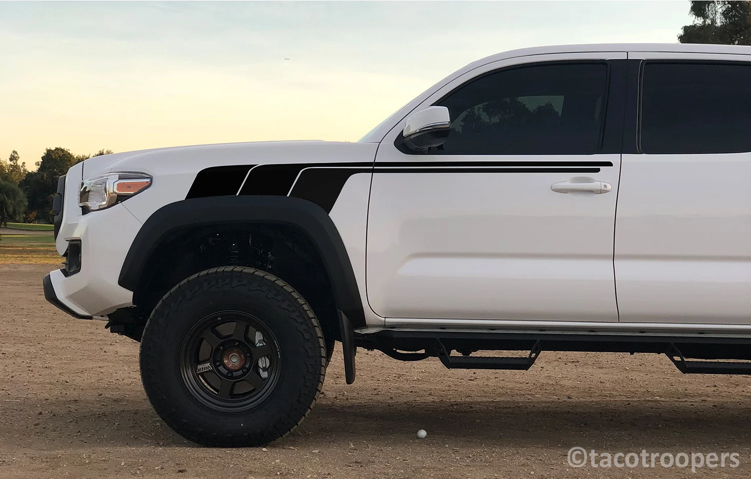 All black - "B. T. F" side stripes (front)