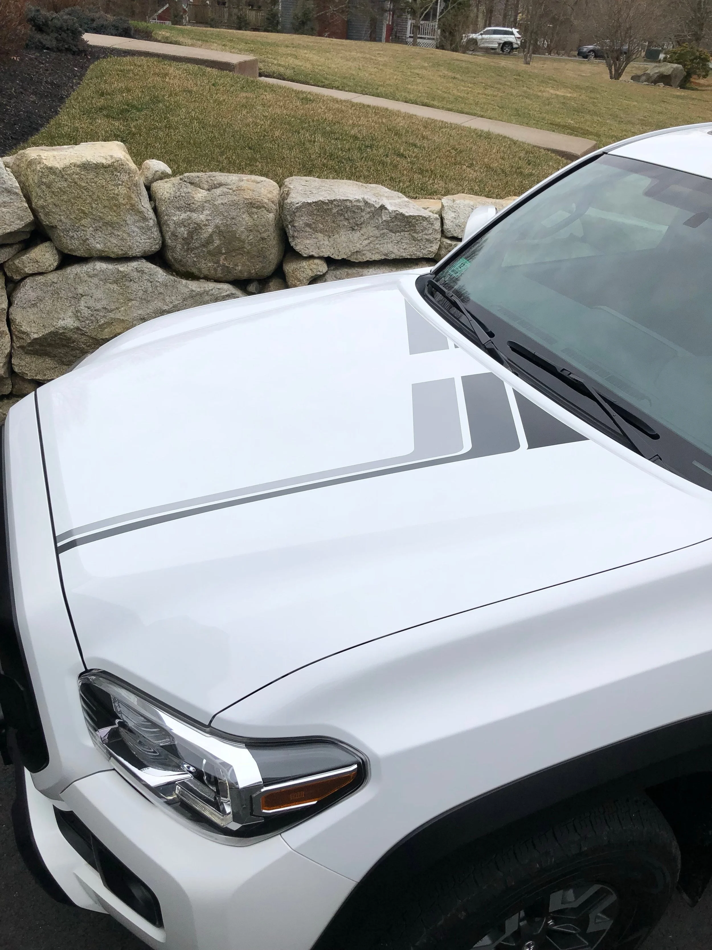 Monochrome - "B. T. F" hood decal kit (for 3rd Gen Tacoma, models with/without hood scoop)