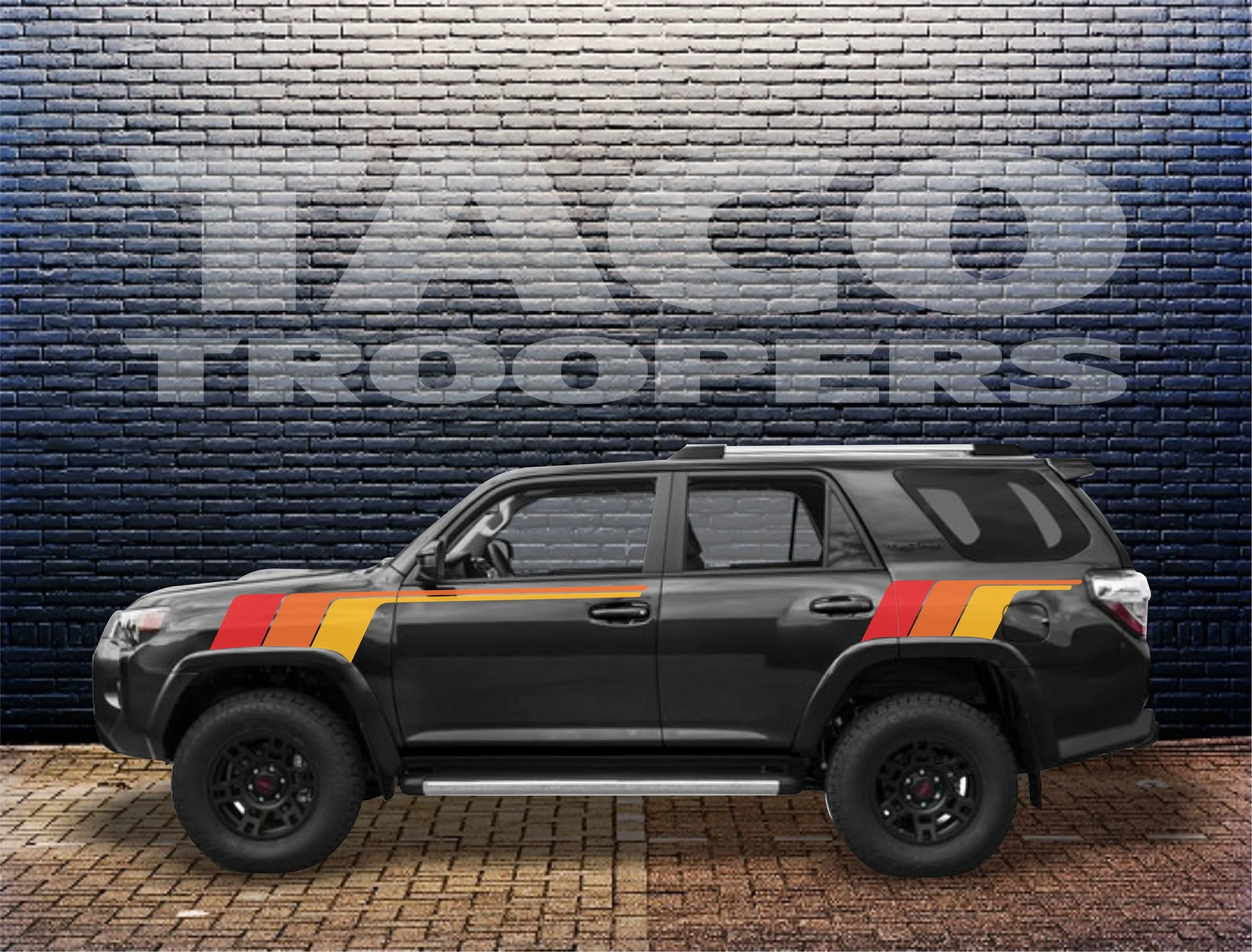 Racing theme - 4Runner "B. T. F" side stripes (front &amp; rear)