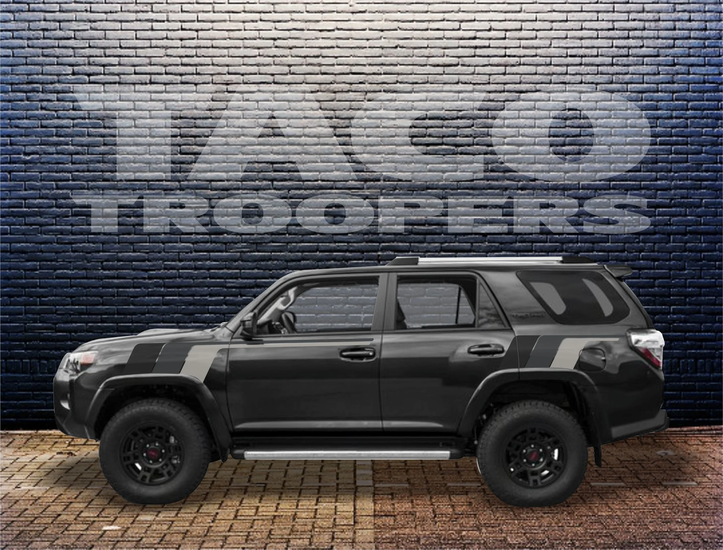 Monochrome theme - 4Runner "B. T. F" side stripes (front &amp; rear)