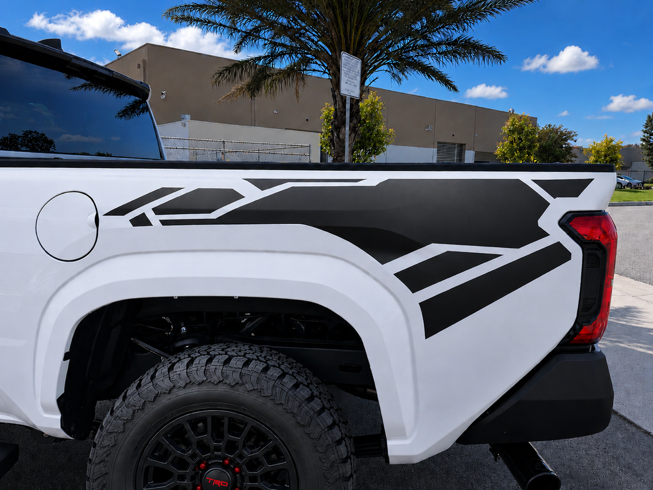 Bedside decal (V1) in Satin Black for 4th Gen Tacoma (2024-2026)