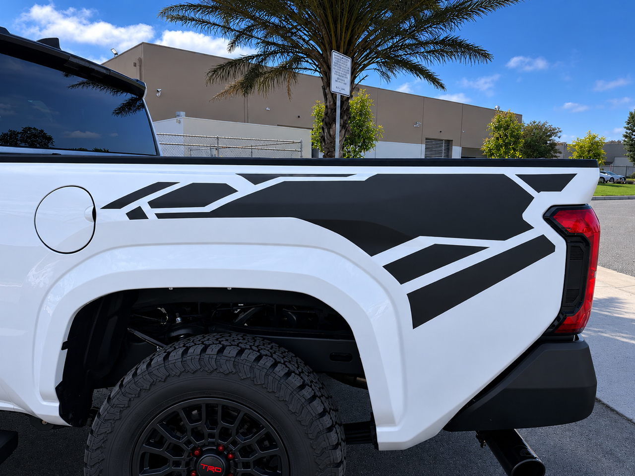 Bedside decal (V1) in Matte Black for 4th Gen Tacoma (2024-2026)