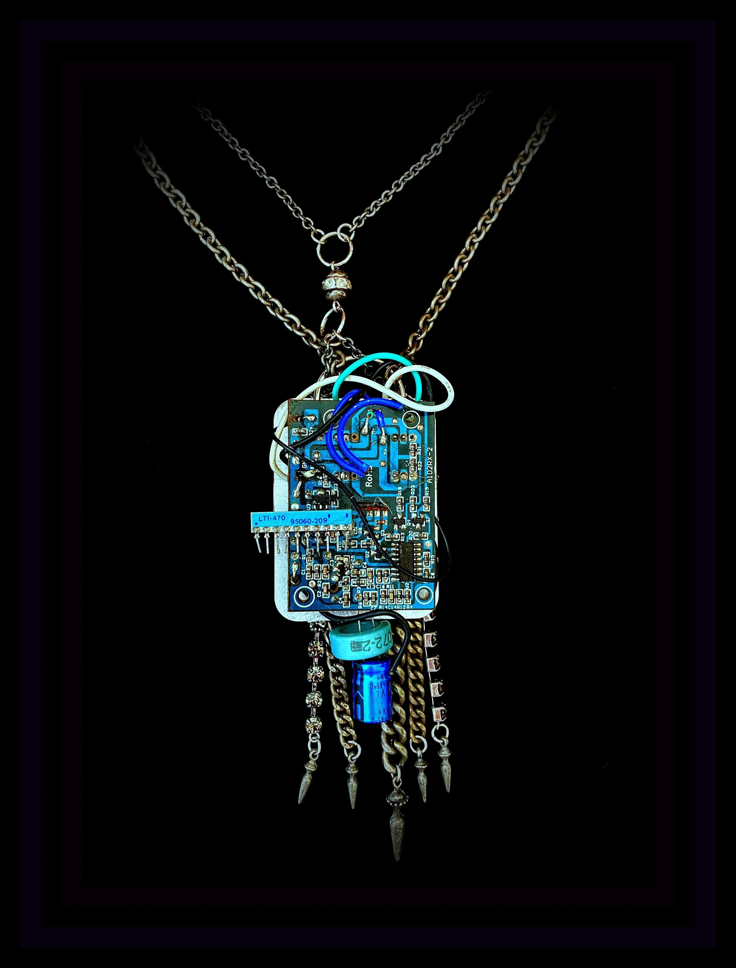 Blue Circuit Necklace