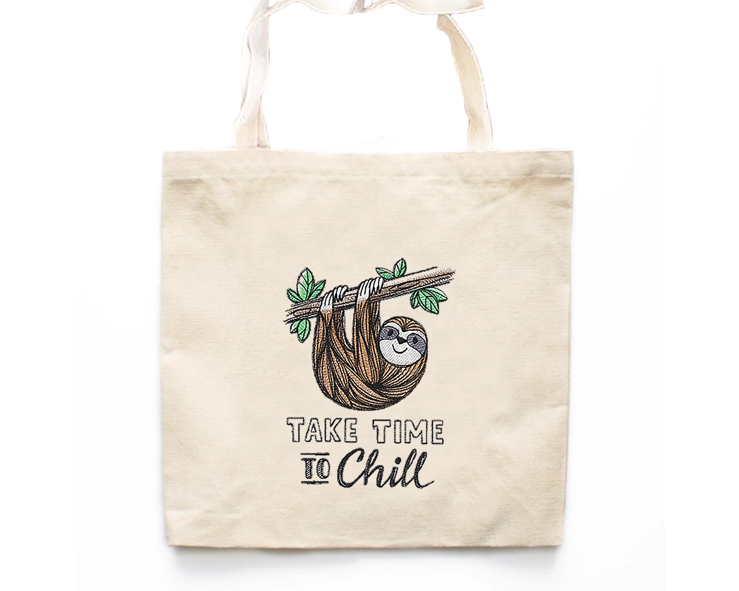 take time to chill sloth tote bag.jpg