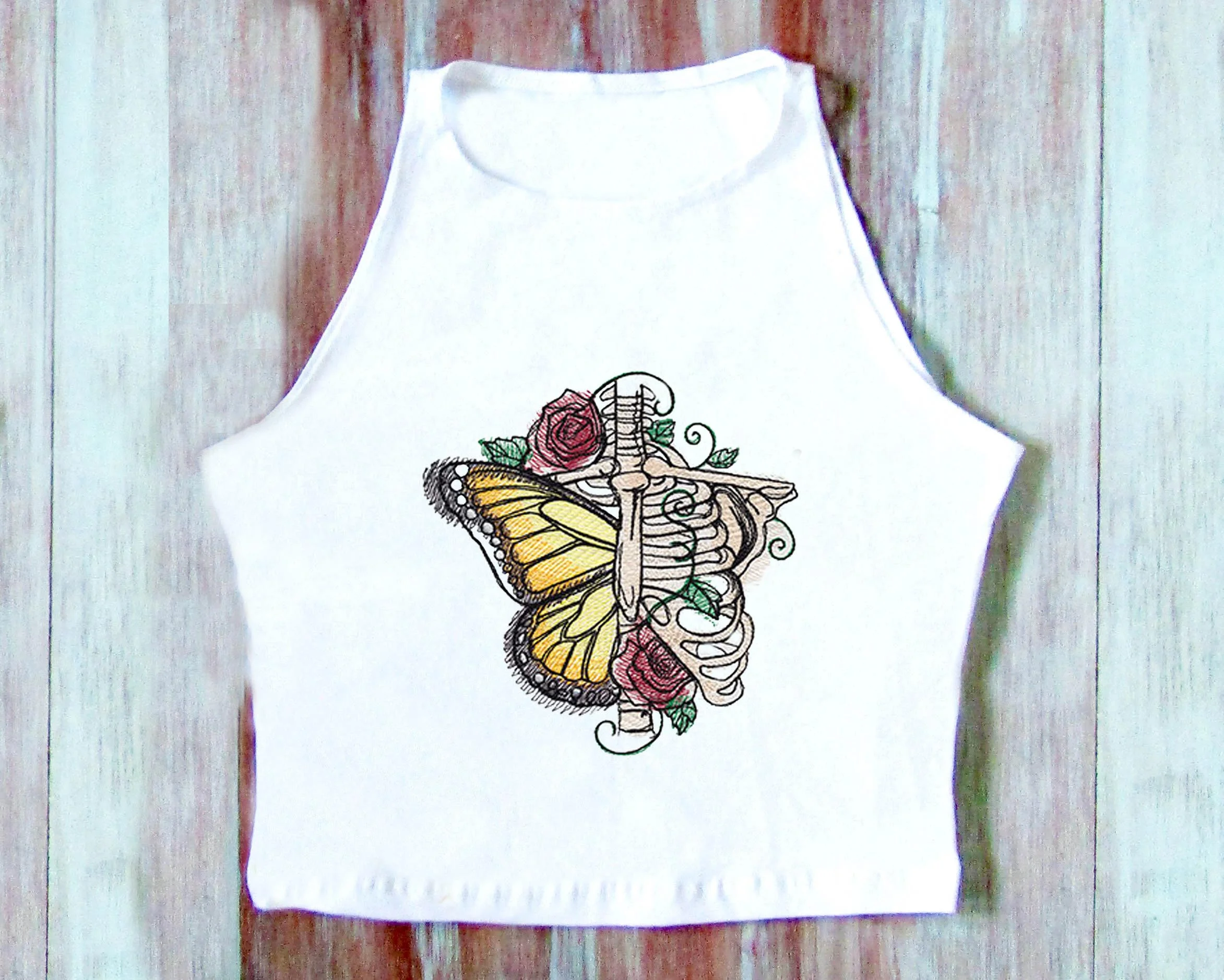butterfly skeleton crop top-white crop top-skeleton.jpg
