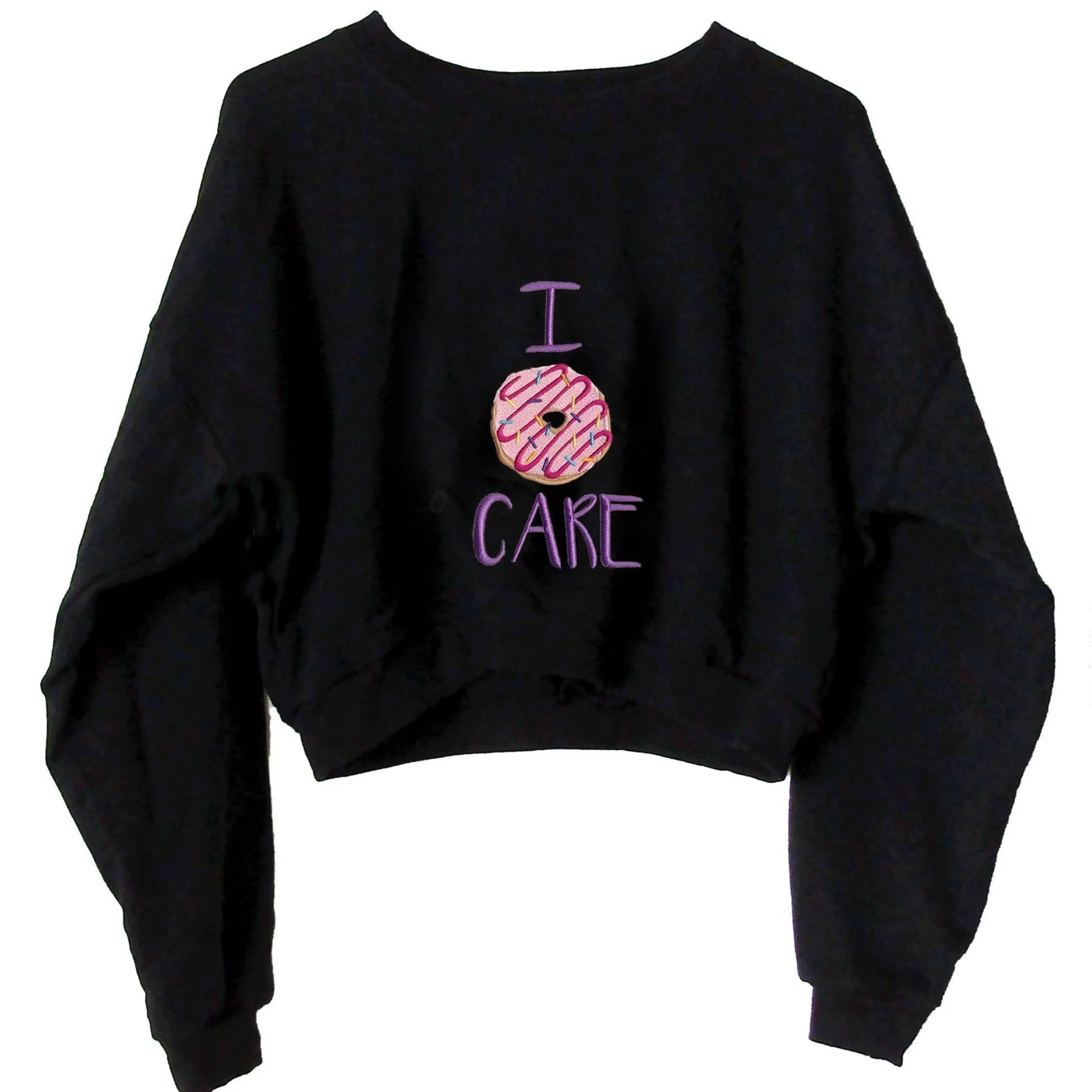 I donut care-black sweater-crop top-cropped sweater.jpg