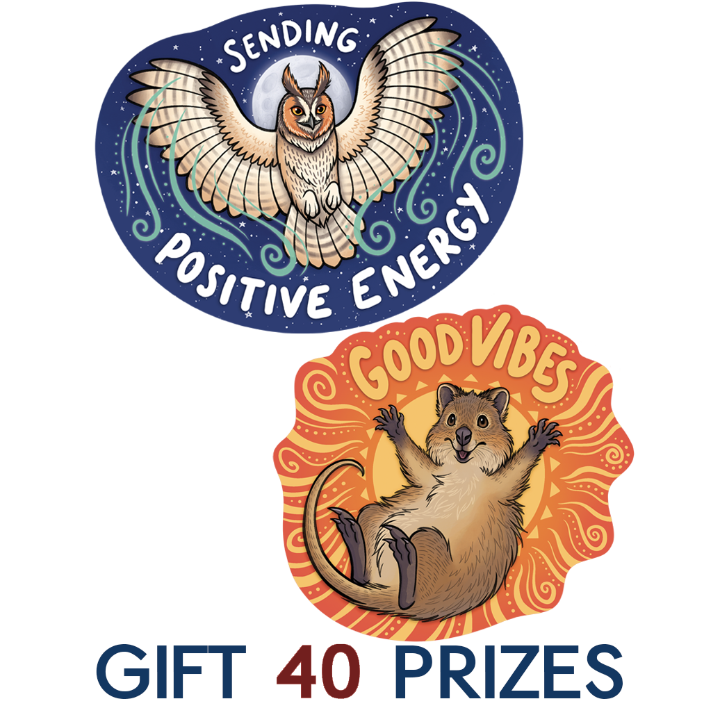 Gift 40 "Positive Energy & Good Vibes" Sticker Sets! (20 Free!)