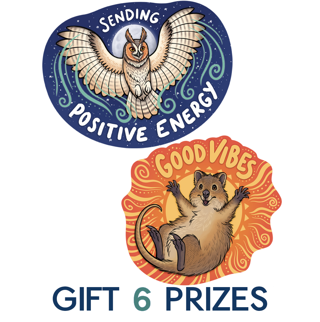 Gift Six "Positive Energy & Good Vibes" Sticker Sets (2 Free)
