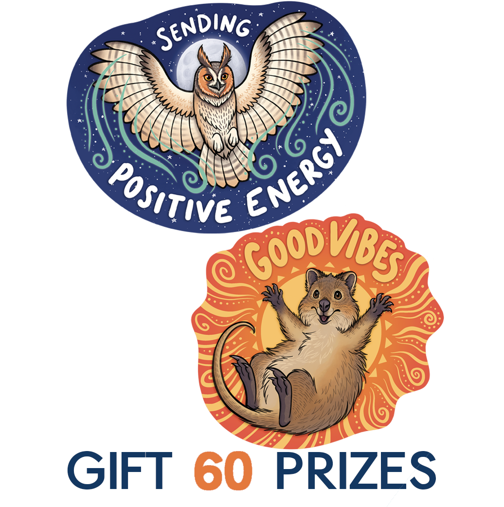 Gift 60 "Positive Energy & Good Vibes" Sticker Sets! (30 Free!)