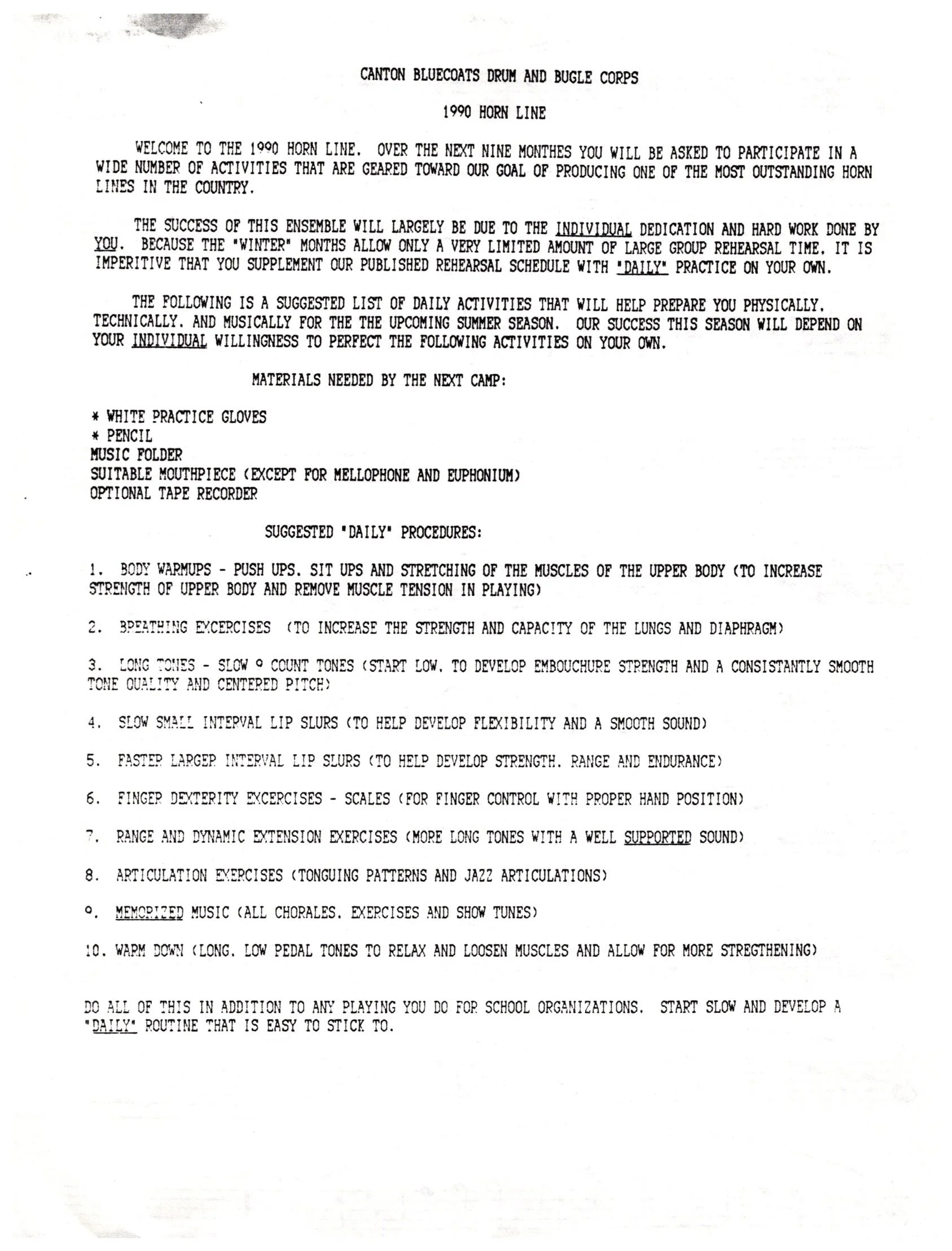 1990 Brass Guidelines