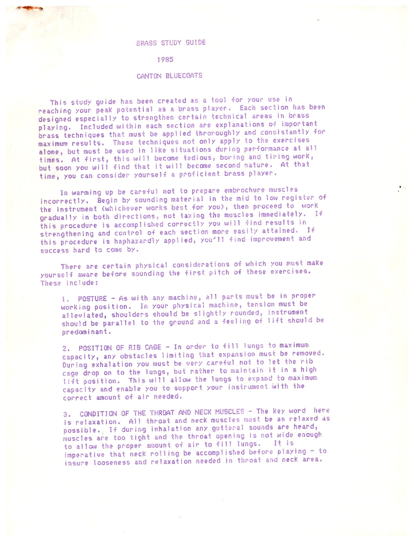 1985 Brass Guidelines