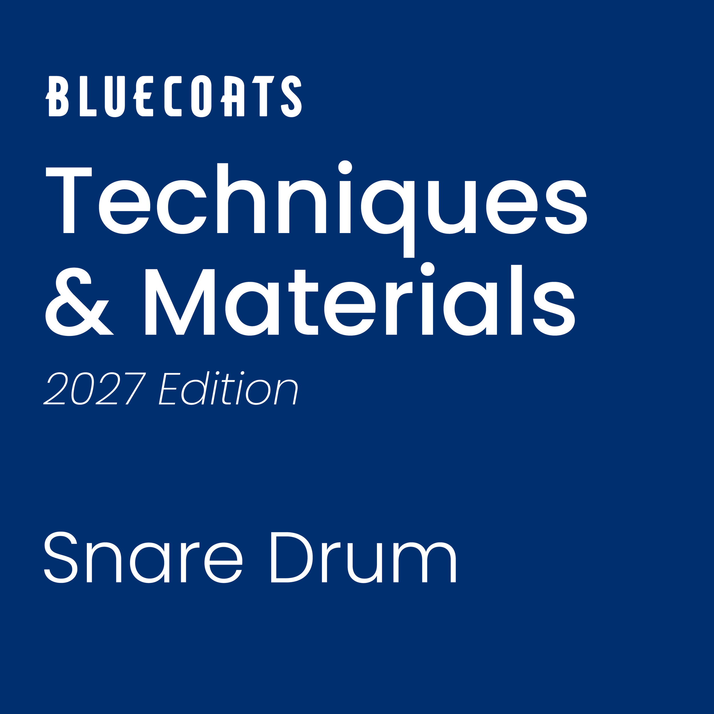 Bloo27 Techniques & Materials - Snare Drum