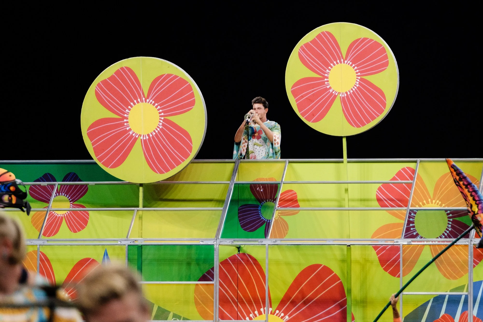 Action shot of Flugelhorn player.