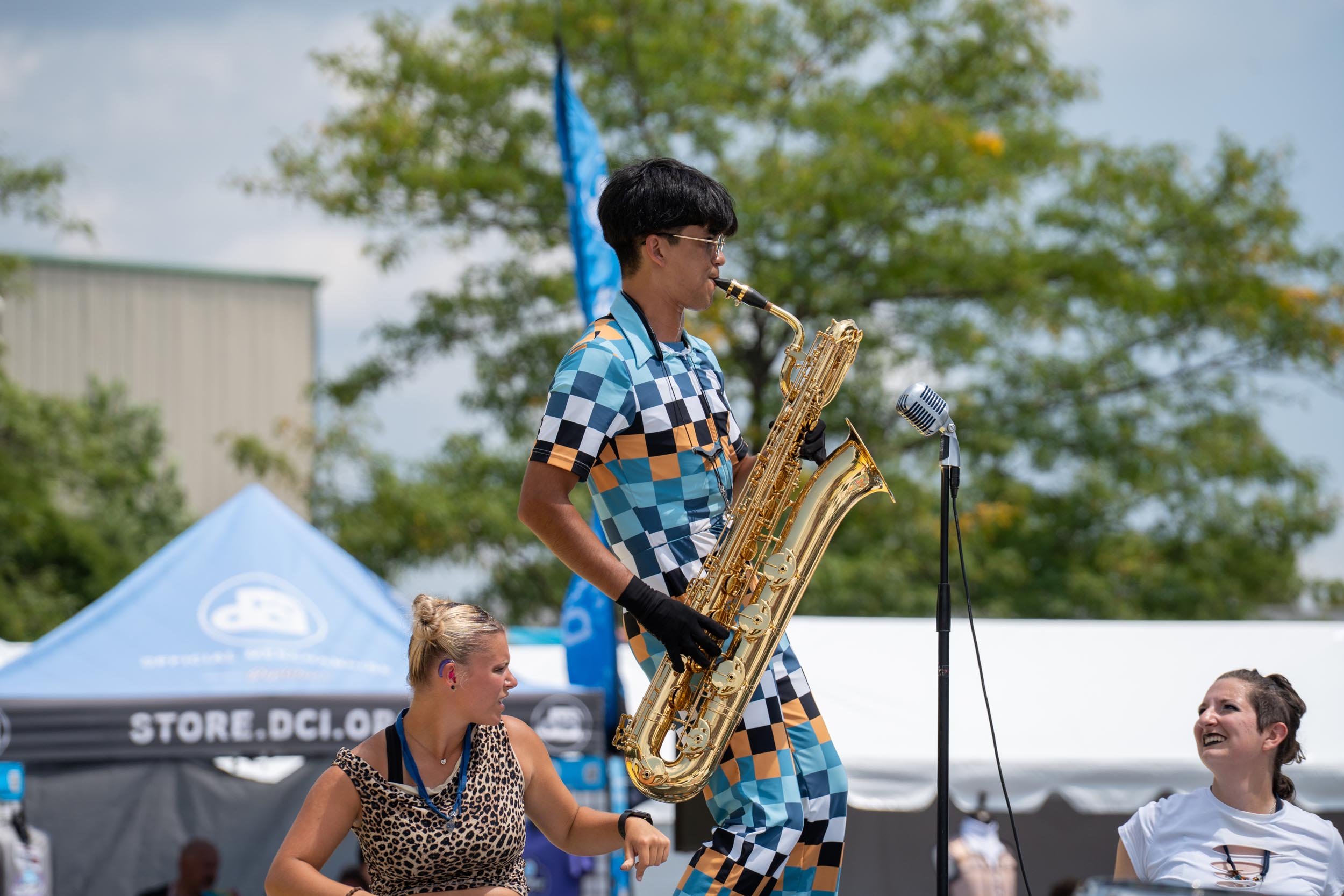 Action shot of Rhythm IN BLUE performer.
