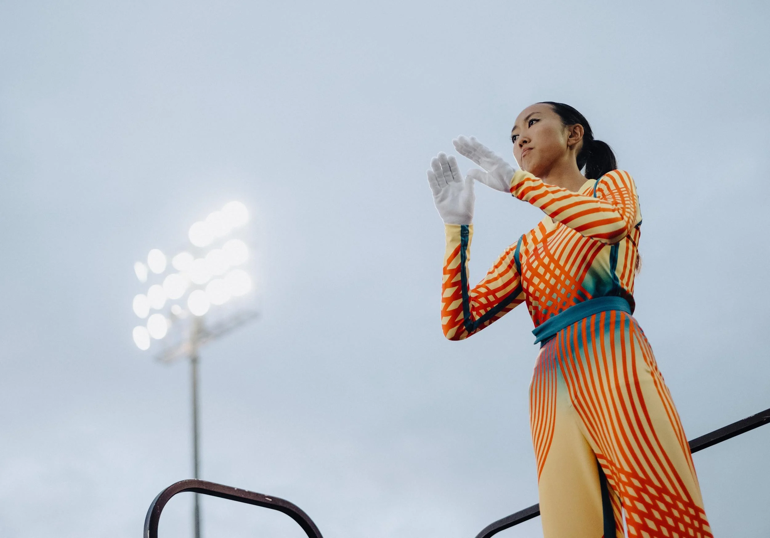 Photo of Bluecoats conductor.