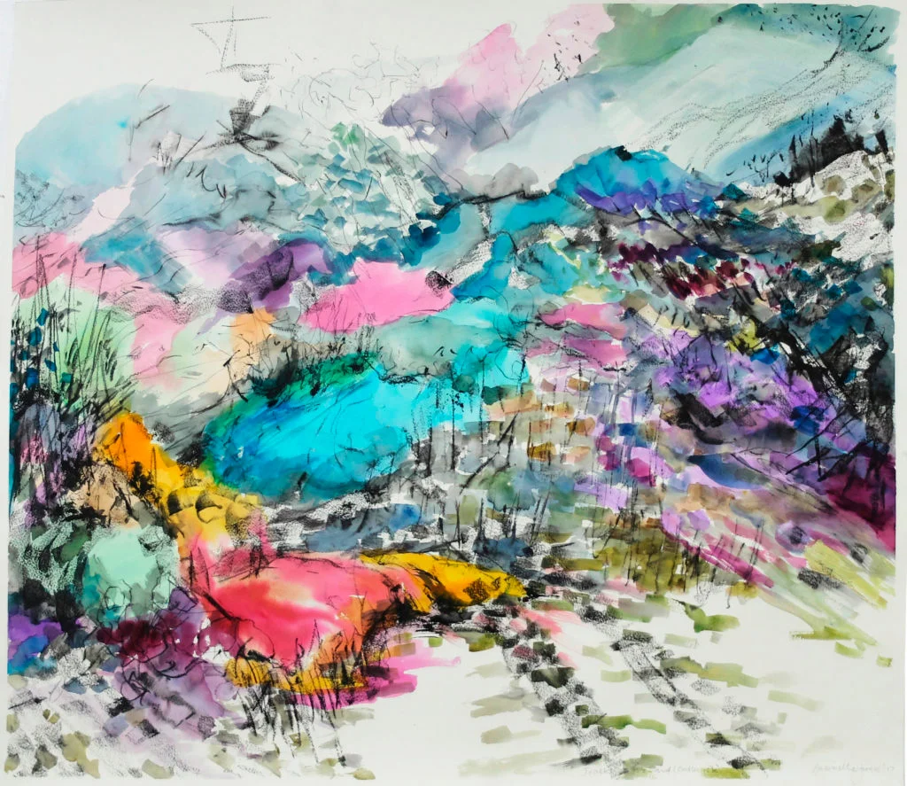 Tracks in the Sand , Watercolour and Charcoal on Fabriano, 90x100cm. A commission for the St George Hospital Cancer Unit.