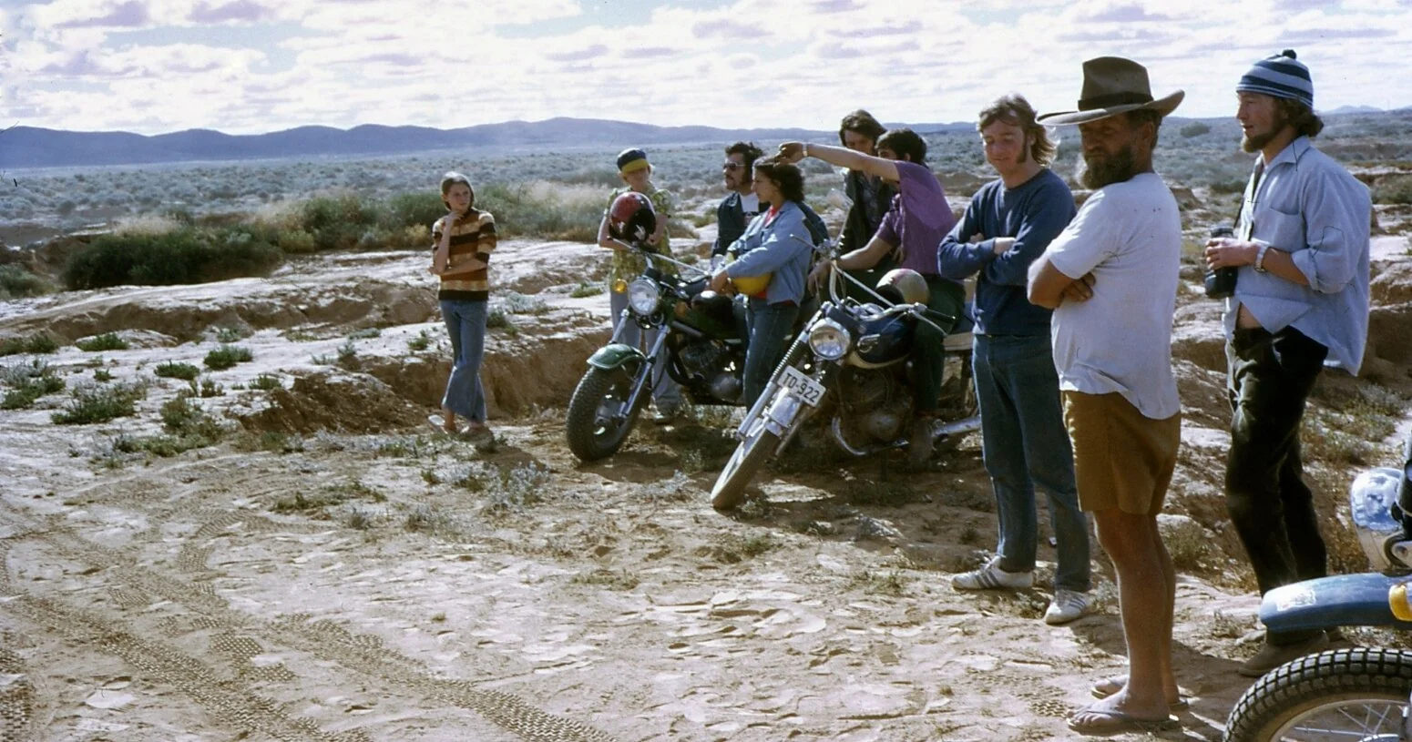 Peter (Greek) Daulby, Ron (Brother) Craven, Greg McPherson, Russell Brand (holding Helmet), Jack Corbell, 1973 (Peter smith)