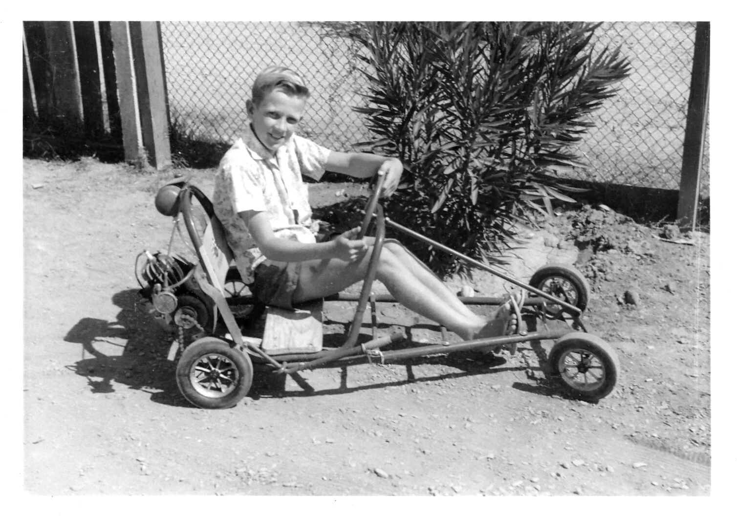 terry BLIESCHKE &amp; his gokart - 1962 (Enid Blieschke Collection)