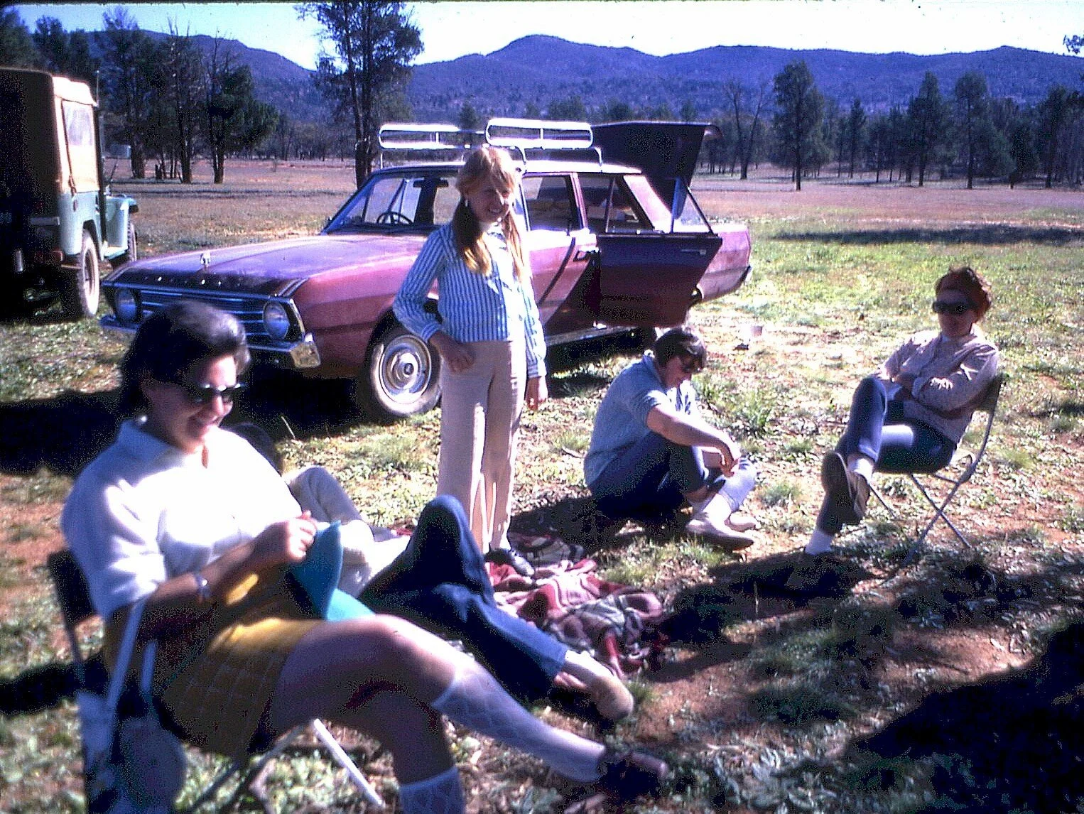 Rosemary whitely and dawn ransom with friends 1971 (Dean Ransom