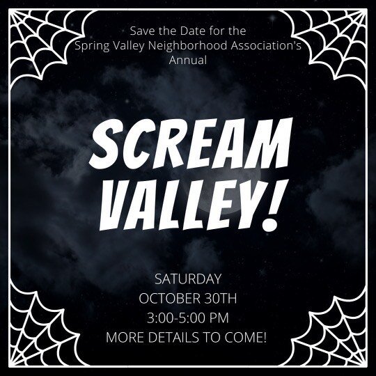 Save the Date!!! Saturday, October 30th 3-5pm #svnadc #screamvalley @sbwamorosi @louisaimperiale @wc5 @littlerandolphs @william_fastow @mcwilliamsrita2018 @springvalleylifemagazine @jfrekko @ashleybronczek