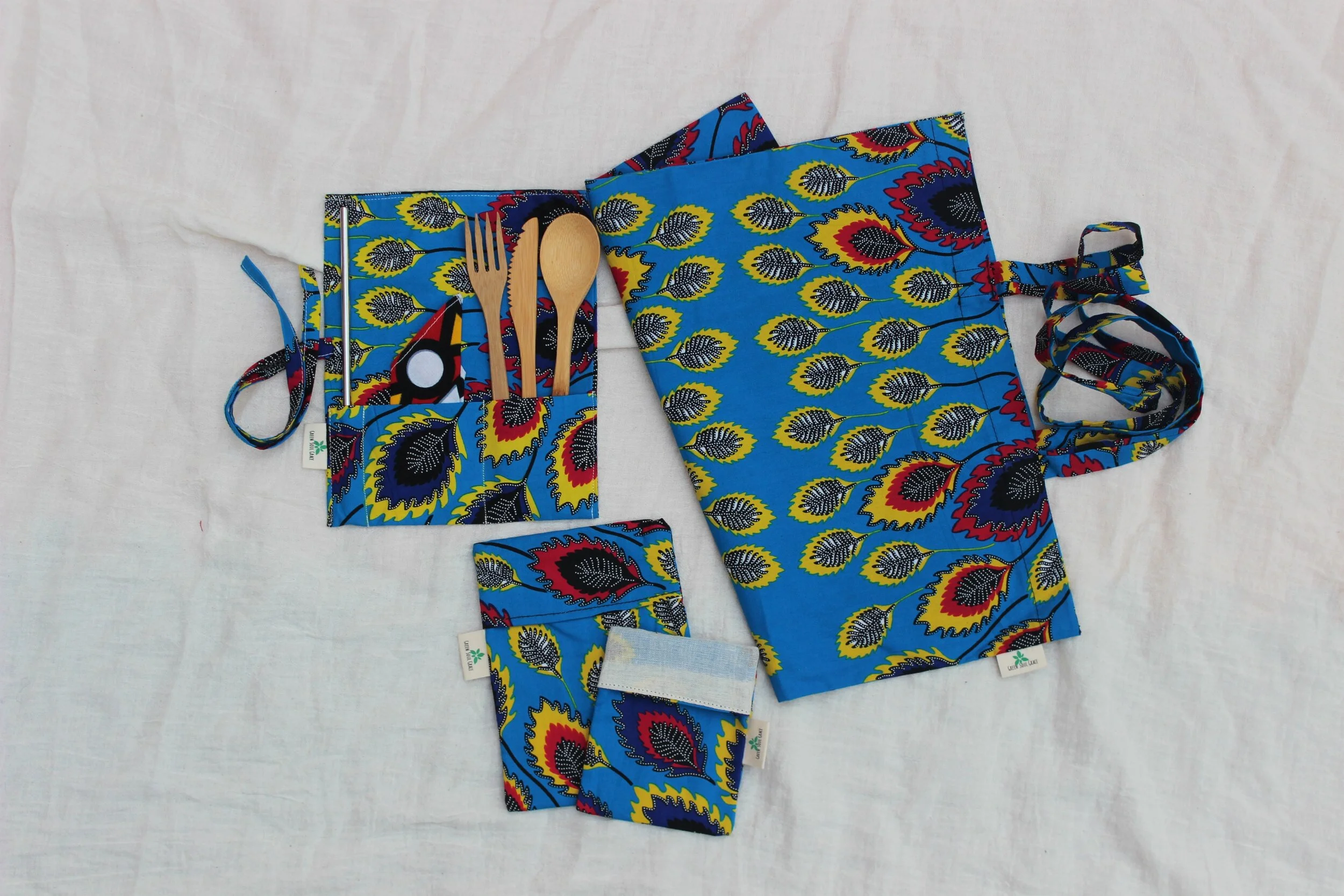 Zero - Waste Starter Set - Blue Peacock Breeze - African Ankara Fabric 