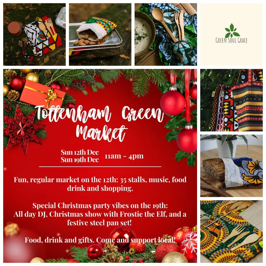 Very excited that the Green Soul Grace shop will be trading at the Tottenham Green Christmas Market again this year! 🎄 (Let's hope he who shall not be named doesn't pull a 180 at the last minute like last year 😱)

You'll have the chance to pick up 
