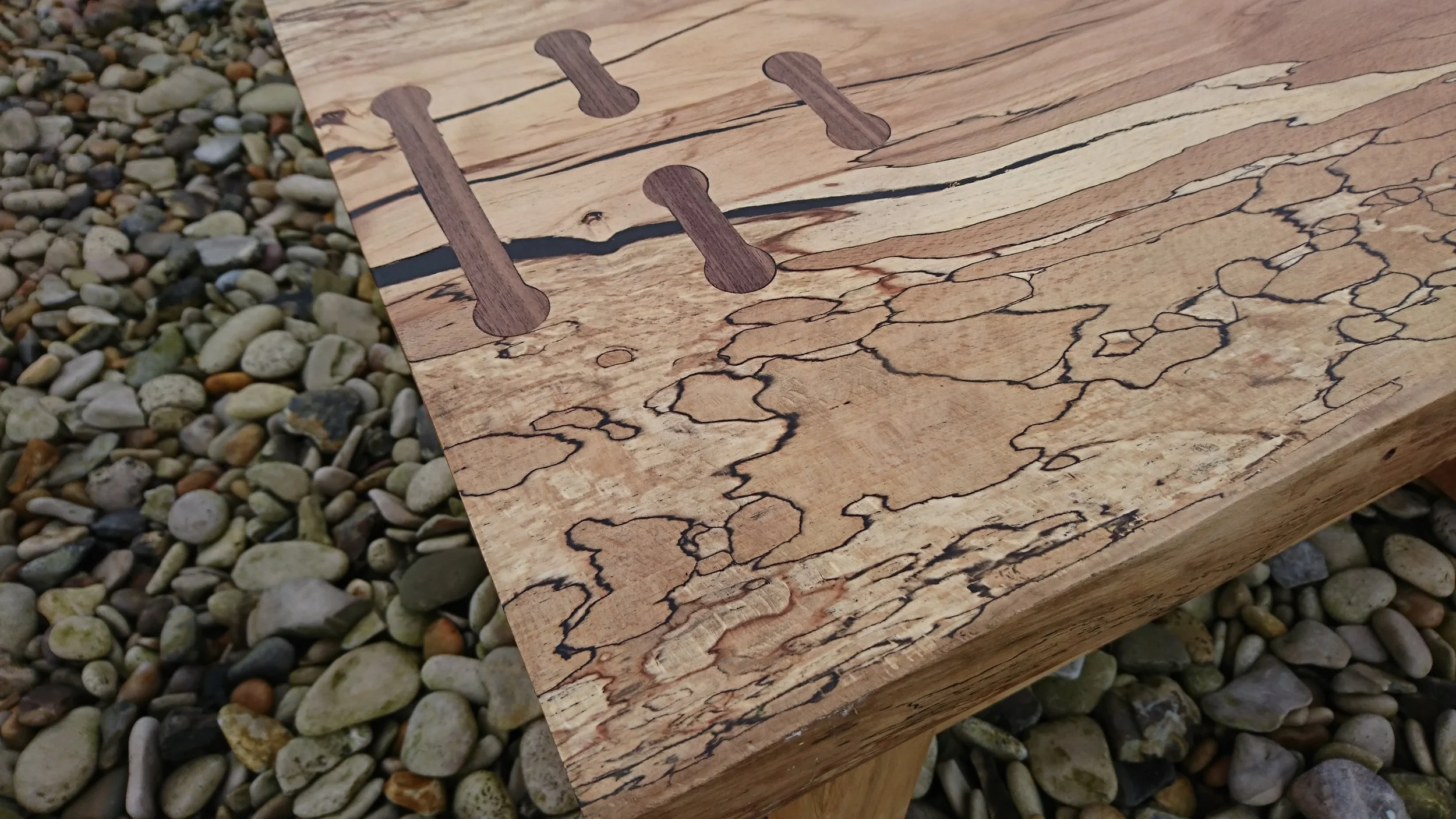stitched spalted beech coffee table