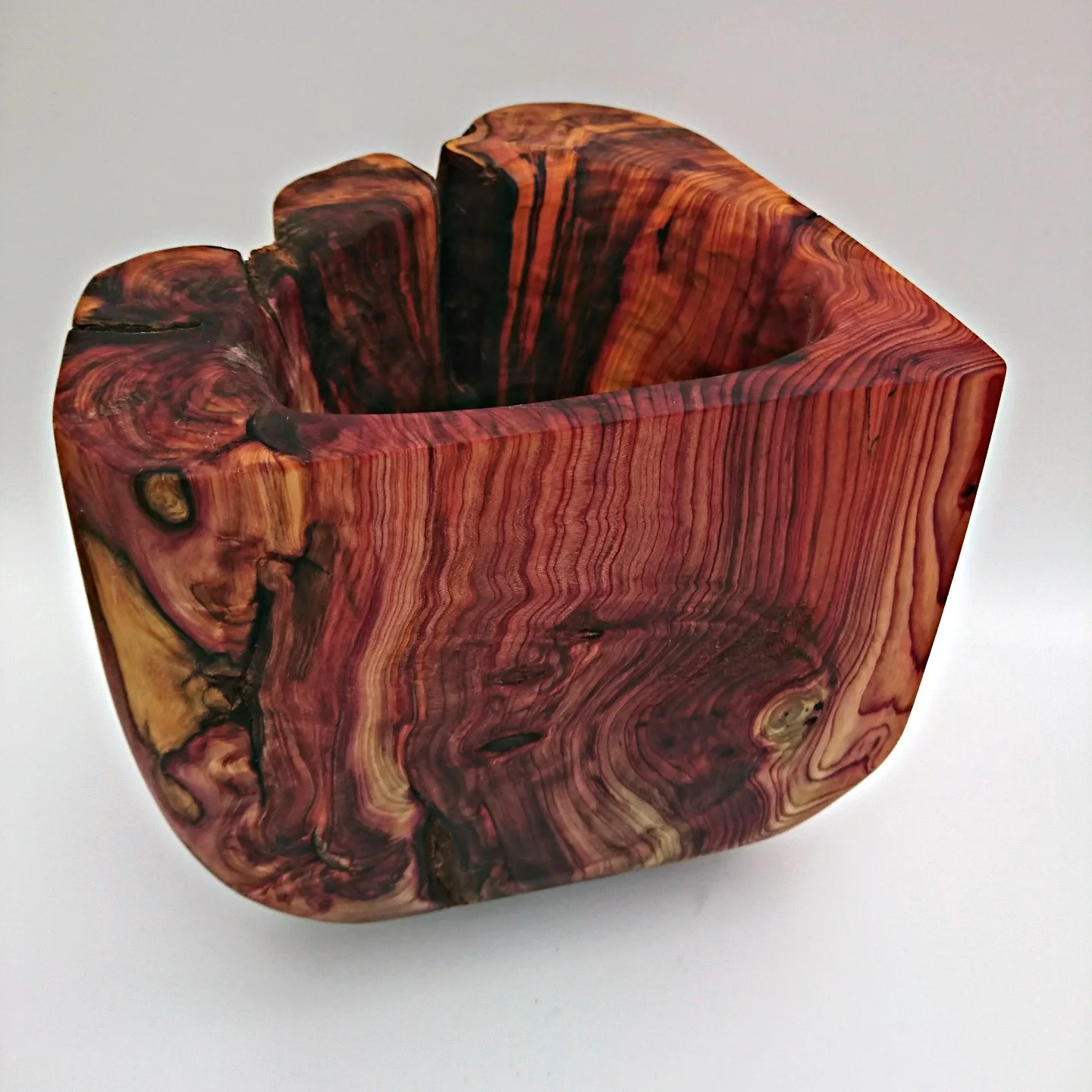 hand carved yew bowl