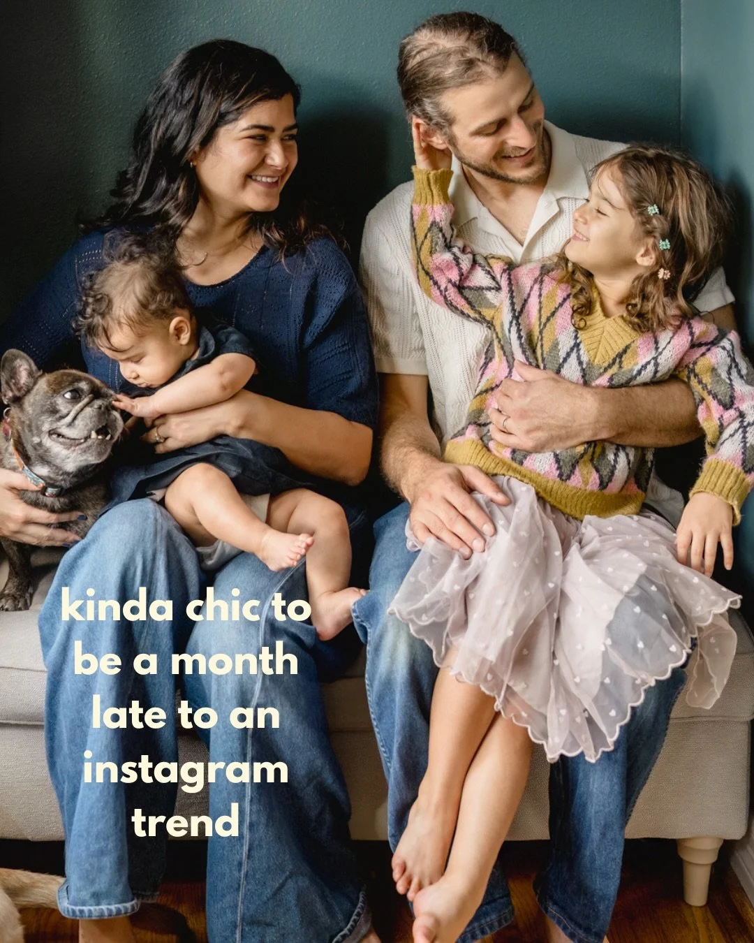 m I a little late to this trend? Absolutely. But that feels pretty on brand for me.

And while we&rsquo;re talking about trends, can we talk about family photos for a second?

I love a good photo of everyone looking at the camera and smiling. I reall